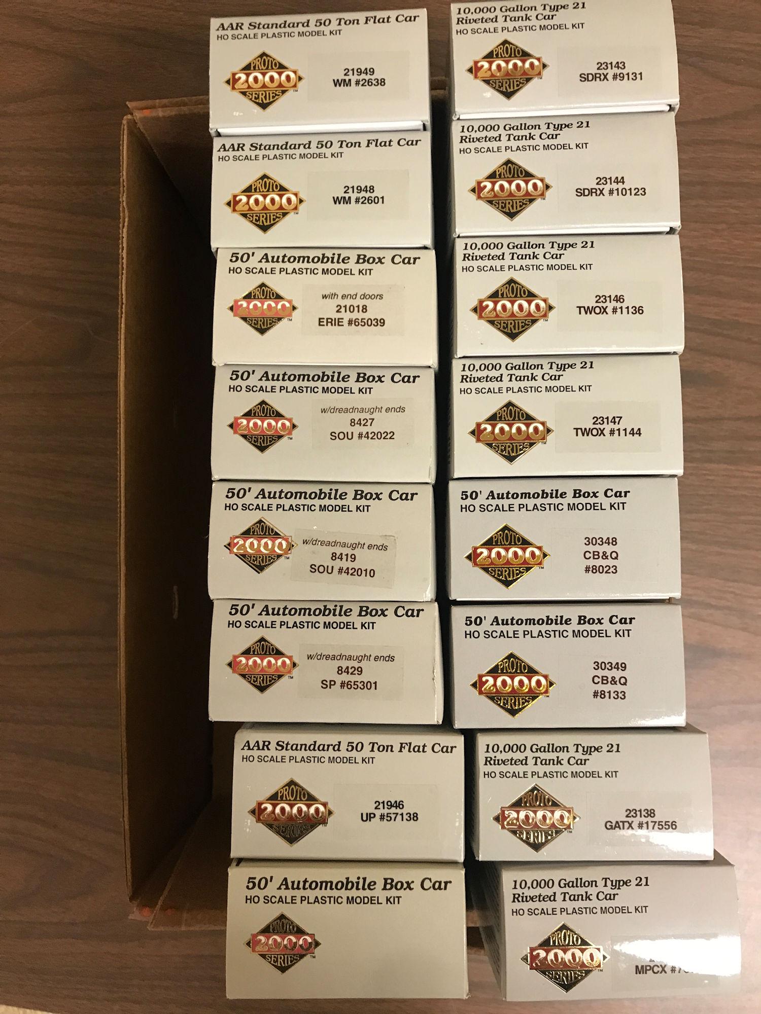 16 PROTO SERIES 2000 HO GAUGE ROLLING STOCK KITS. NIB (1 of 1)