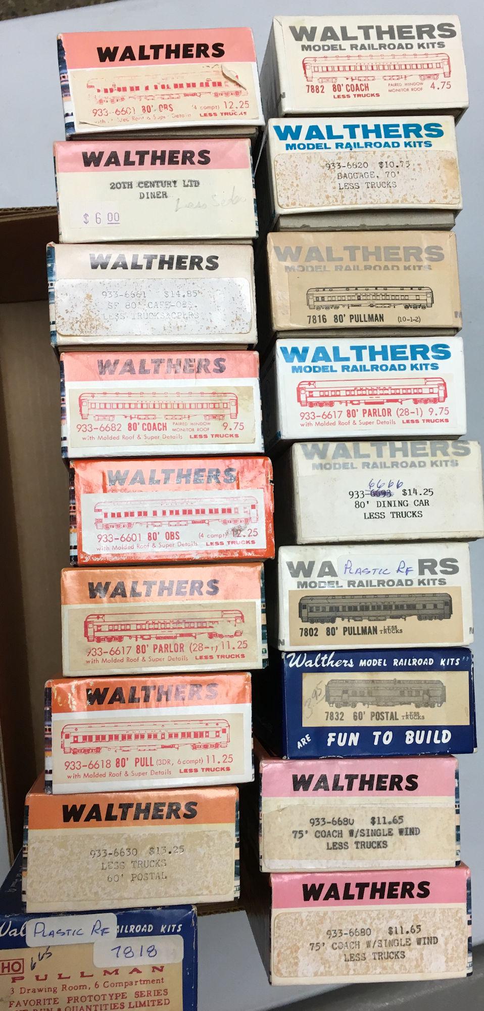18 WALTHERS HO GAUGE ROLLING STOCK KITS. NIB (1 of 1)