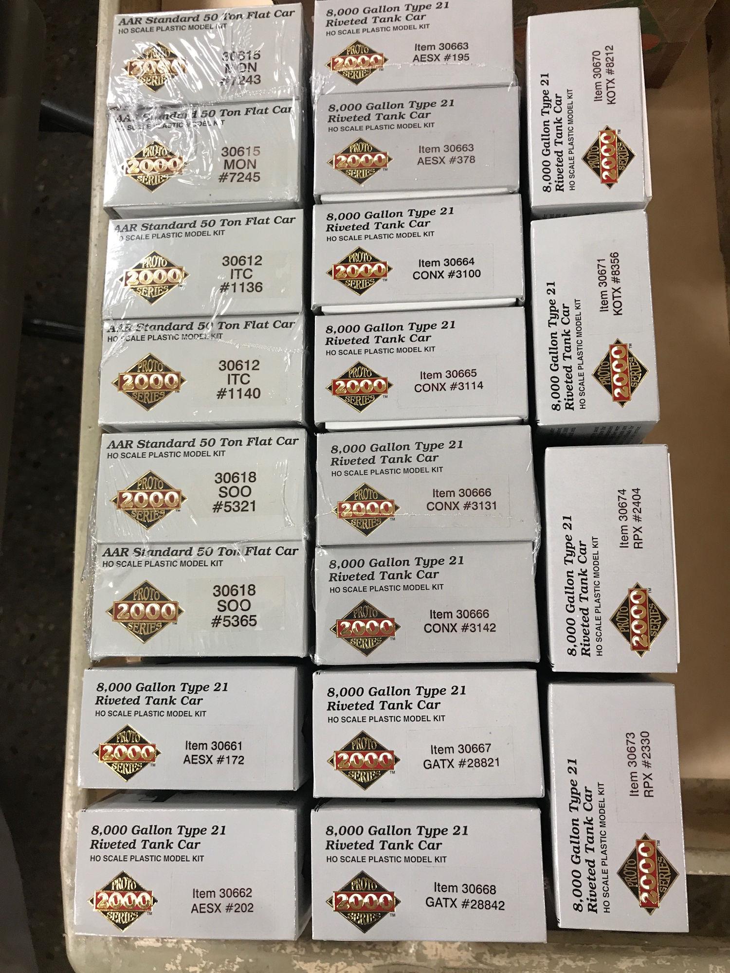 LOT 20 PROTO SERIES 2000 HO GAUGE ROLLING STOCK KITS. (1 of 1)