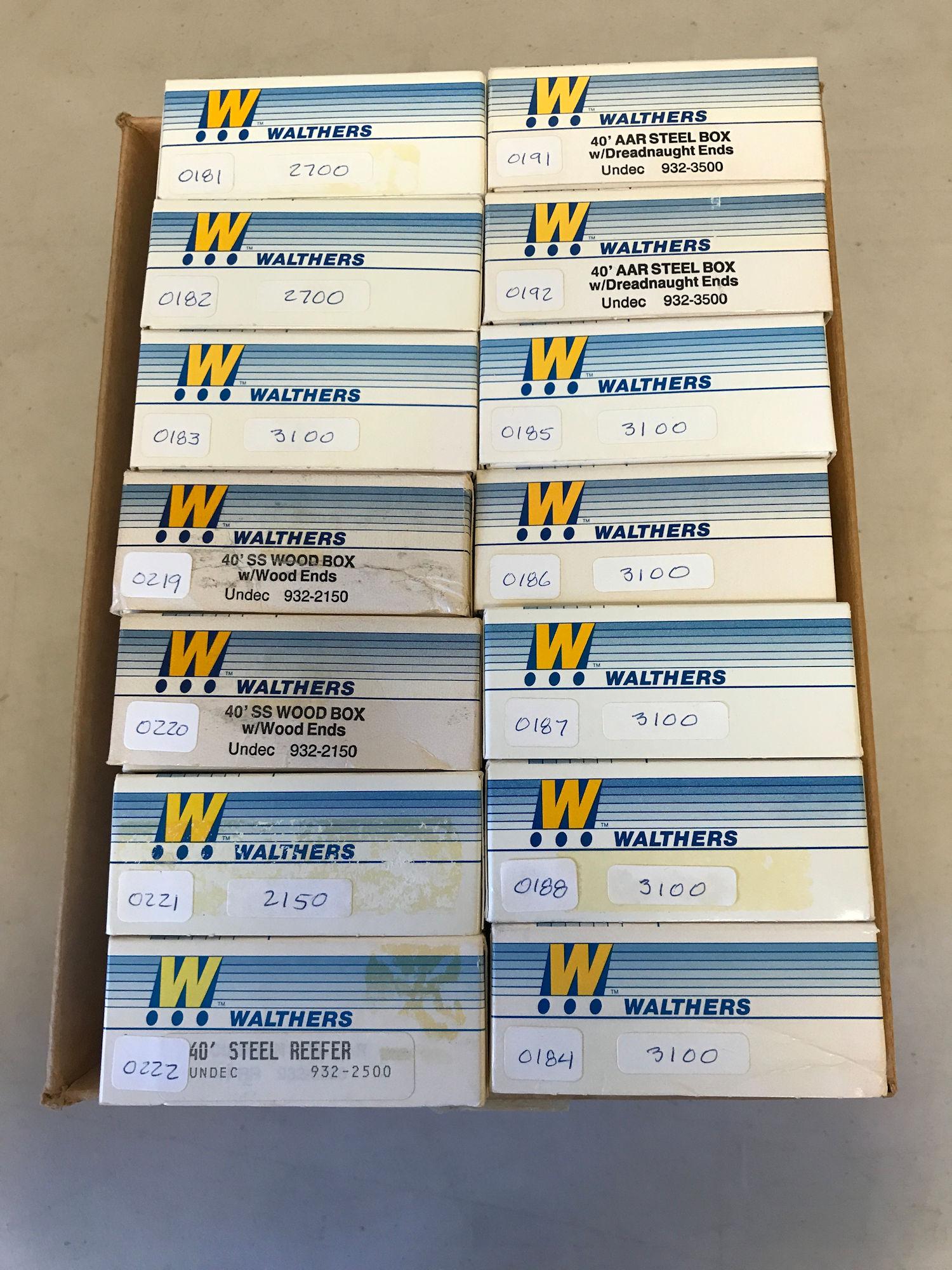 LOT 14 WALTHERS HO SCALE ROLLING STOCK KITS. NIB (1 of 1)