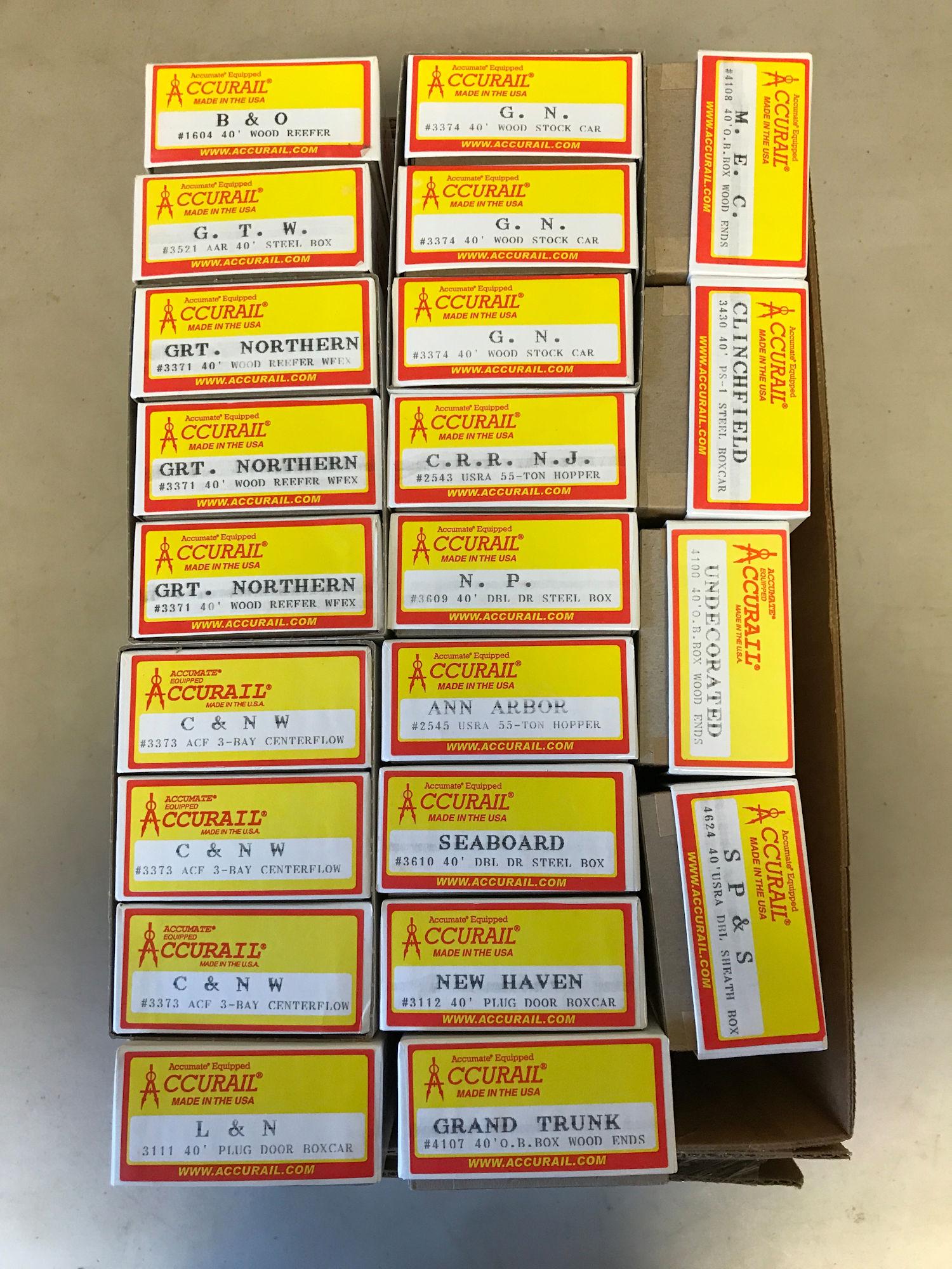 LOT 22 ACCURAIL HO SCALE ROLLING STOCK KITS. NIB (1 of 1)