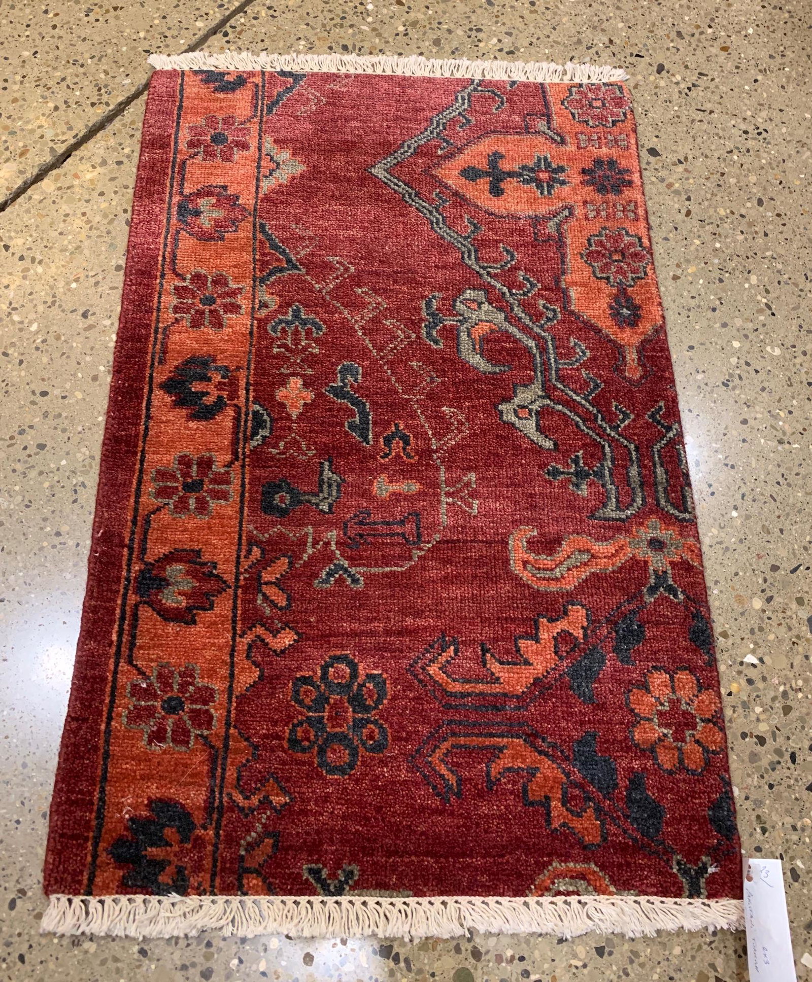 ORIENTAL RUG PAKISTANI TURKISH OUSHAK, 2' X 3': ORIENTAL RUG PAKISTANI TURKISH OUSHAK, 2' X 3'