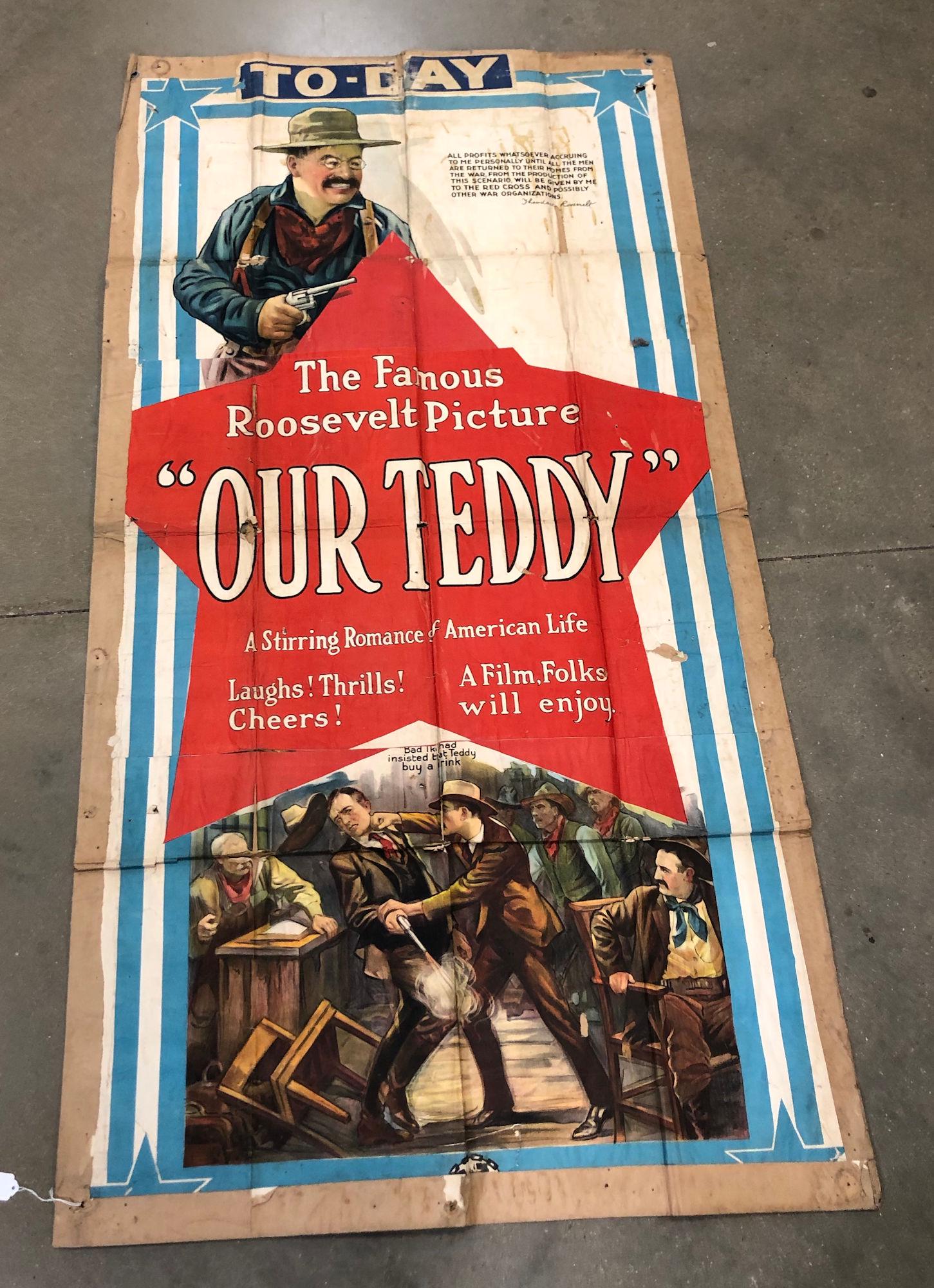 TEDDY ROOSEVELT EARLY MOVIE POSTER THE FAMOUS ROOSEVELT (1 of 5)