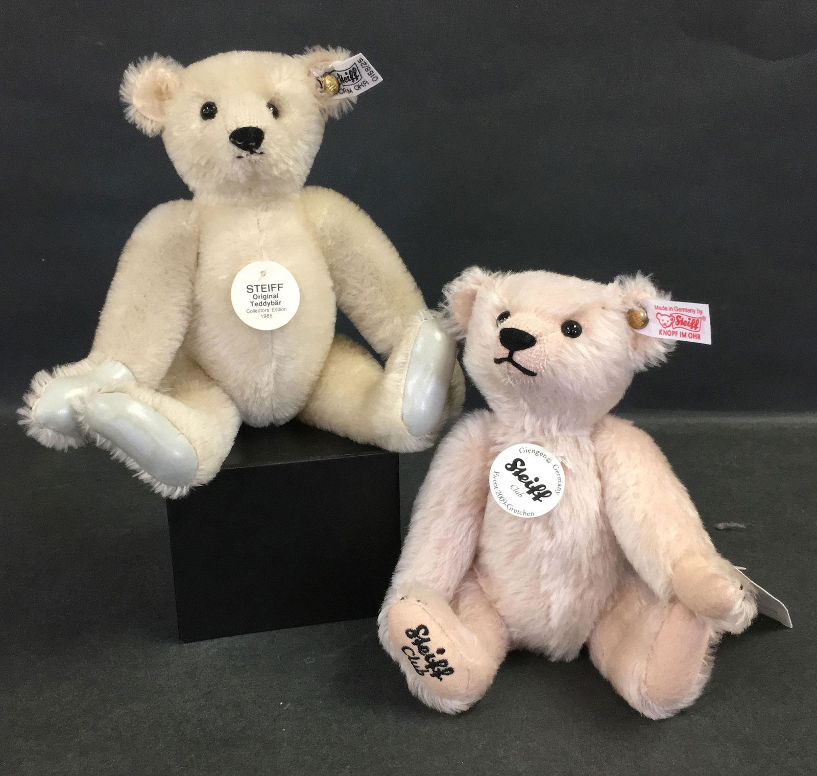 (2) STEIFF MOHAIR BEARS - 9 ½" WHITE 1985 (1 of 1)