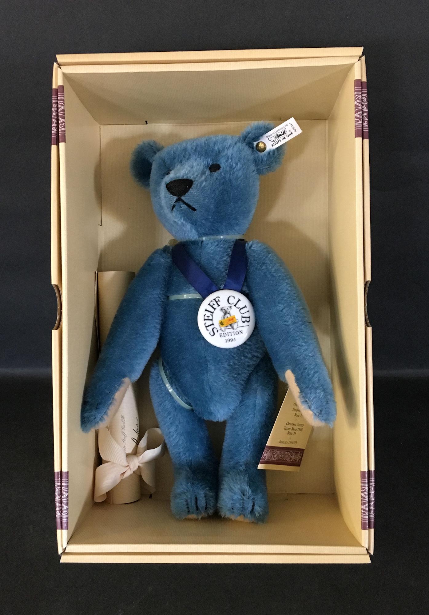13 ½" STEIFF 1994 CLUB EDITION BLUE MOHAIR (1 of 1)