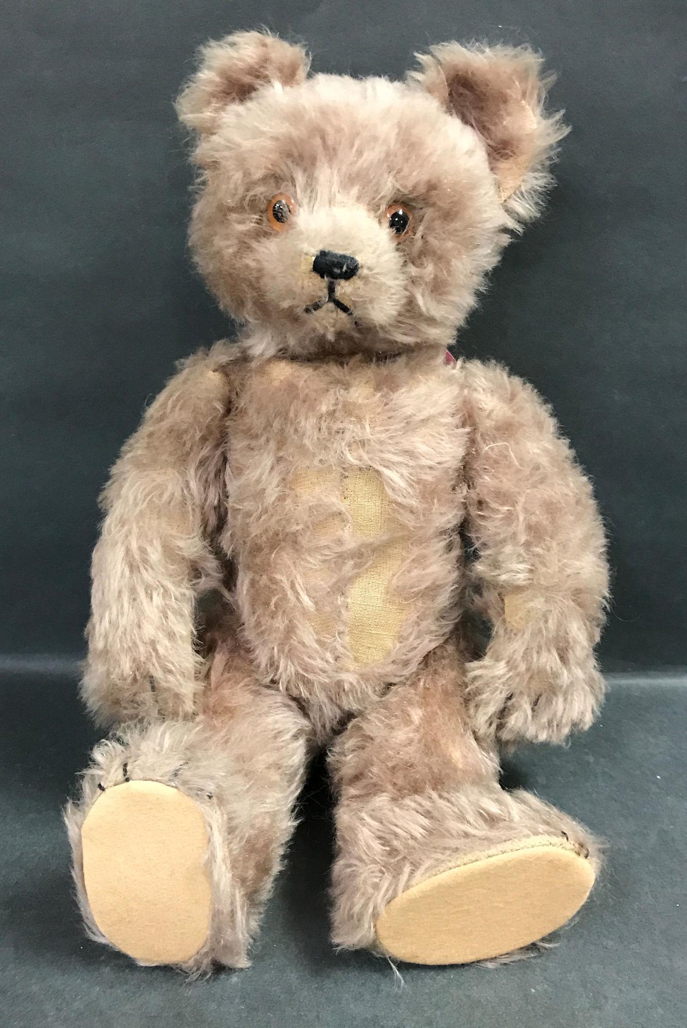 VINTAGE GERMAN MOHAIR MUSICAL YES/NO TEDDY BEAR. (1 of 6)