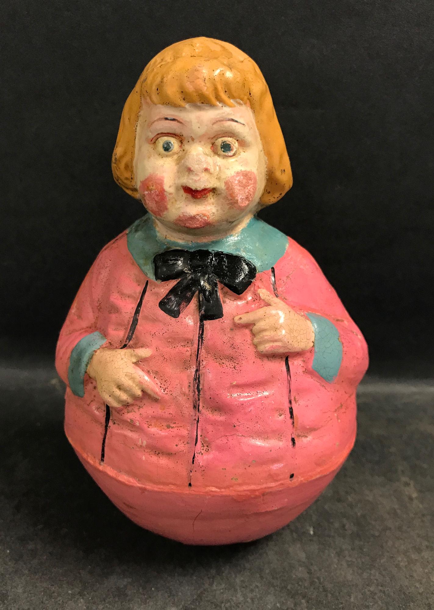 6 ¼" MACHE ROLY POLY. MOLDED AND PAINTED WITH (1 of 3)