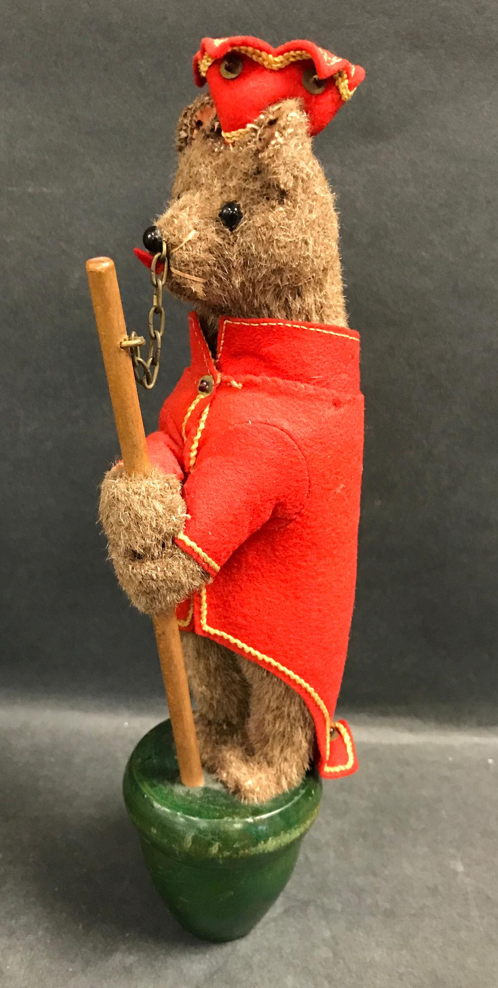 EARLY STEIFF BEAR SKITTLE KINGPIN. 10" HIGH OVERALL, (1 of 4)