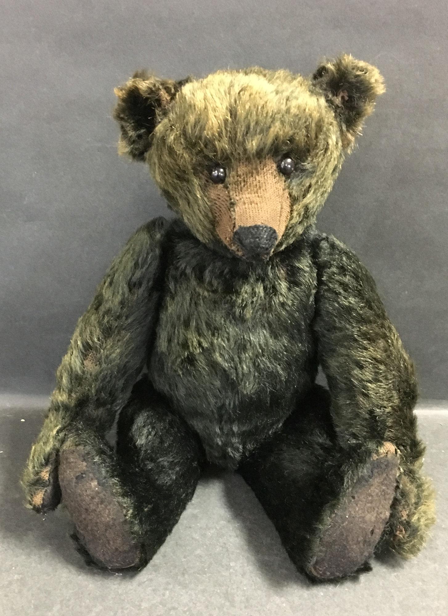 STEIFF BLACK MOHAIR "TITANIC" BEAR. DISK JOINTED NECK, (1 of 5)