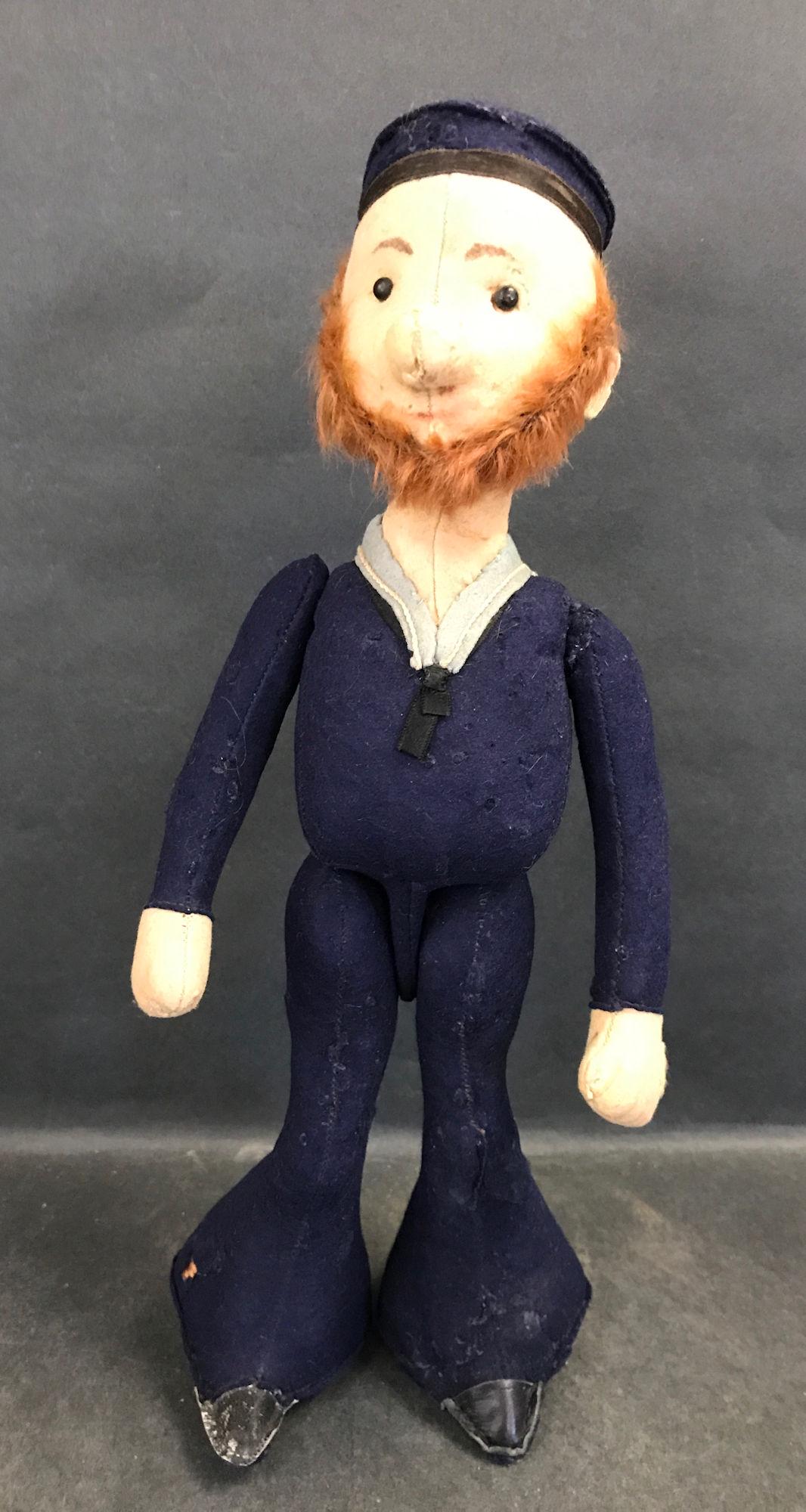 15 ¼" STEIFF SAILOR. MOLDED CENTER SEAM HEAD (1 of 4)