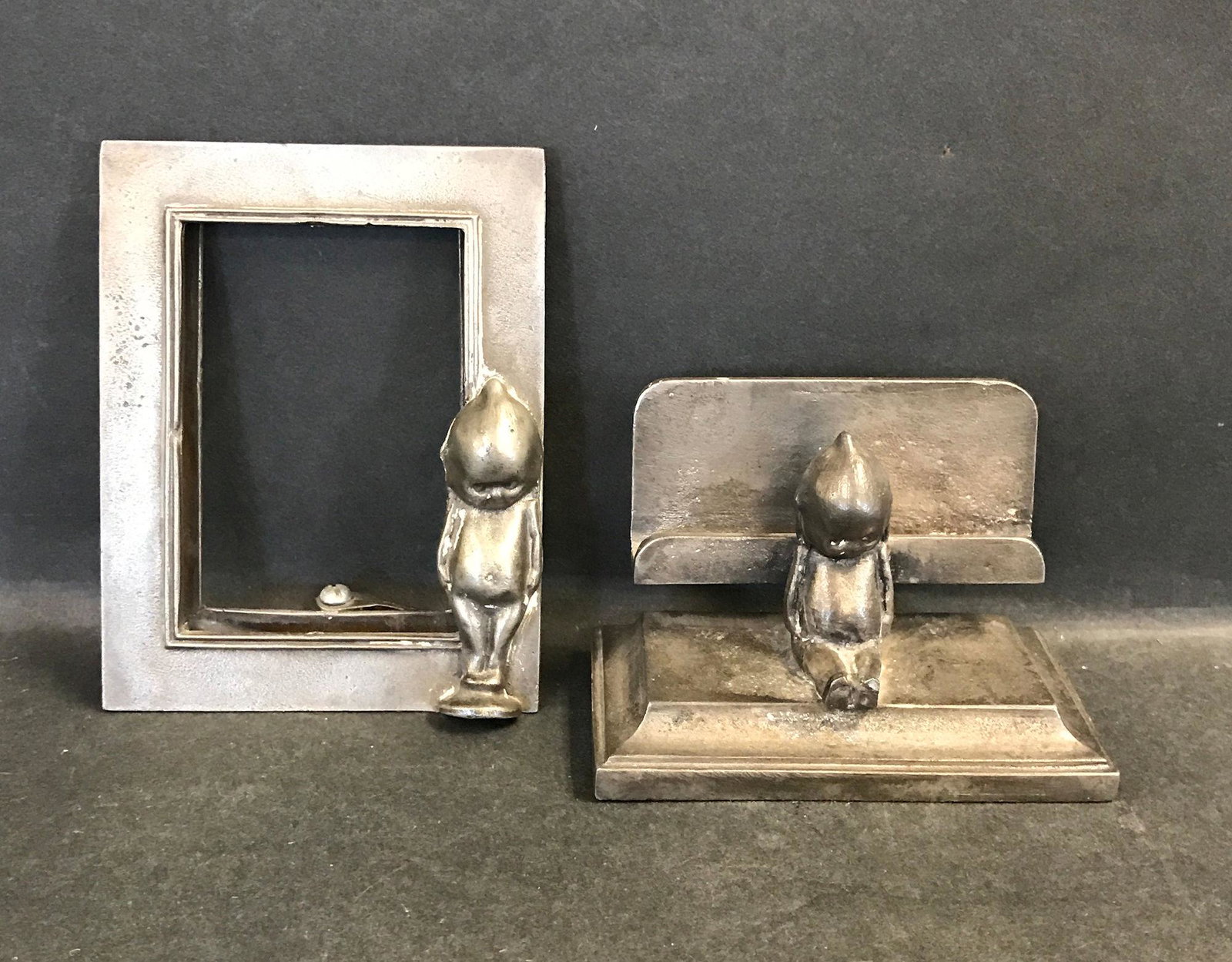 (2) KEWPIE PEWTER ITEMS INCLUDING SMALL FRAME AND (1 of 1)