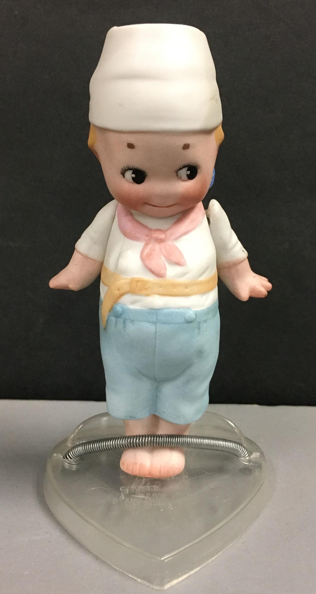 KEWPIE PIRATE/SAILOR WITH MOLDED CLOTHES. 4 ¼" (1 of 3)