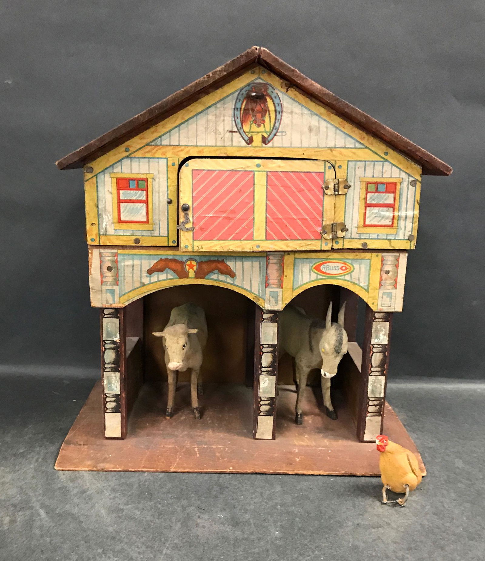 BLISS STABLE. LITHOGRAPHED PAPER ON WOOD, ARCHES OVER 2 (1 of 6)