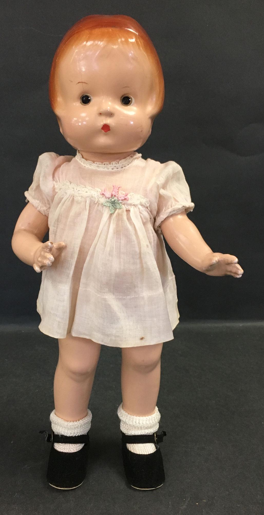 13" VINTAGE EFFANBEE ALL COMPOSITION PATSY.  MOLDED AND (1 of 6)