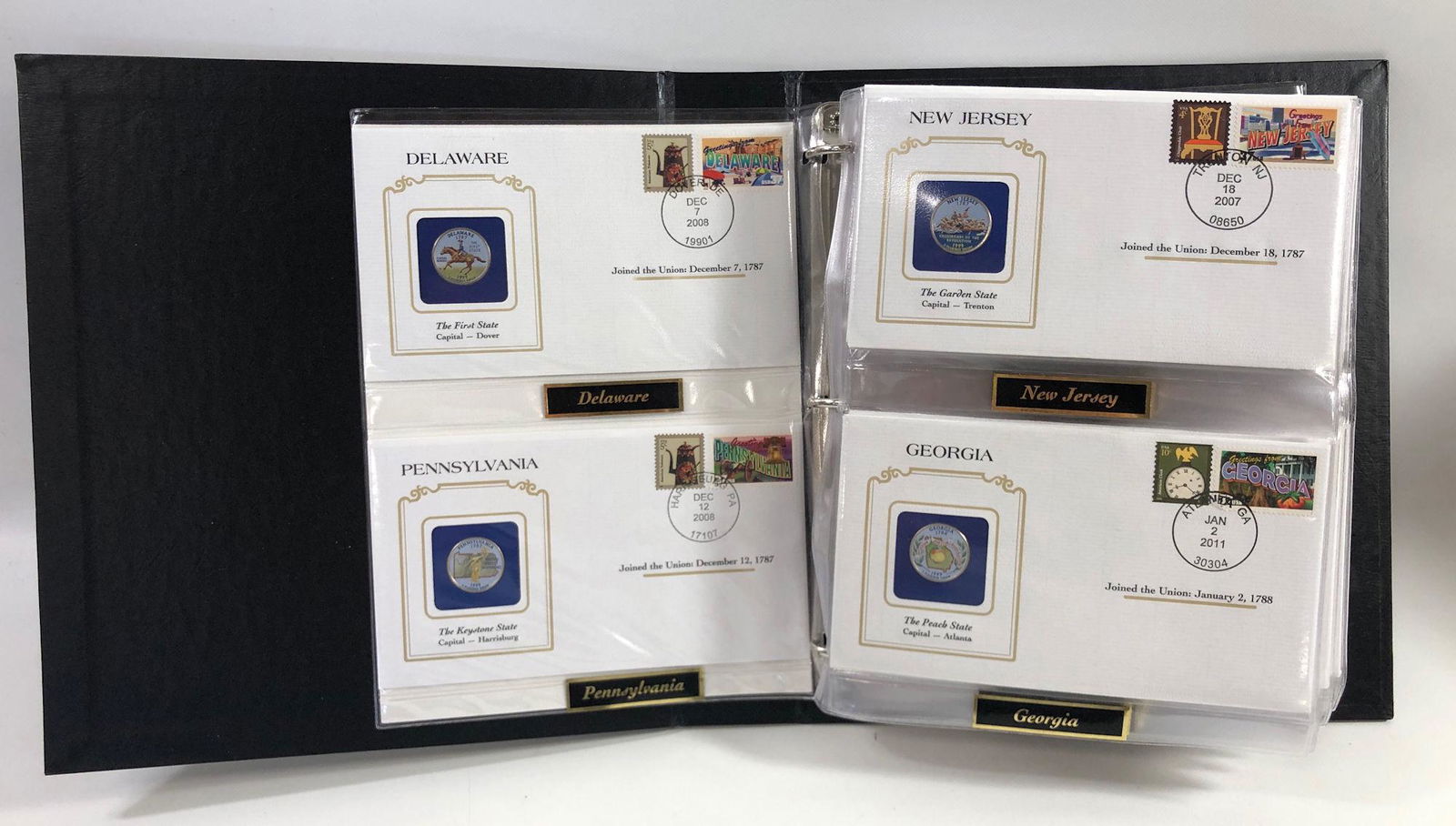 COLORIZED U.S. STATE QUARTER SET WITH STAMPS (1 of 7)