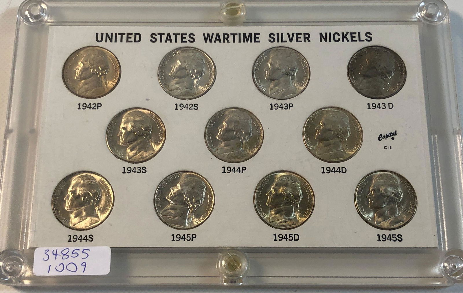 UNITED STATES WARTIME SILVER NICKEL SET (1 of 17)
