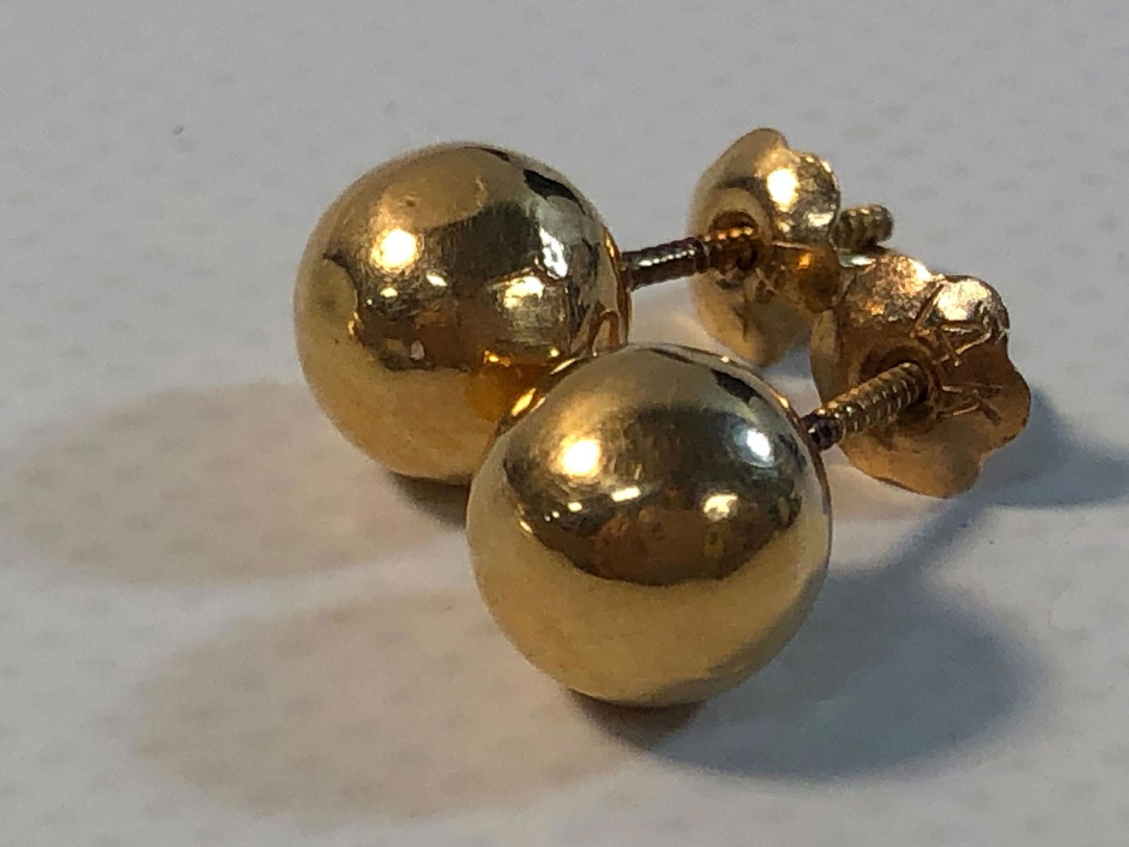 PR. 14KT YELLOW GOLD STUD EARRINGS (1 of 5)