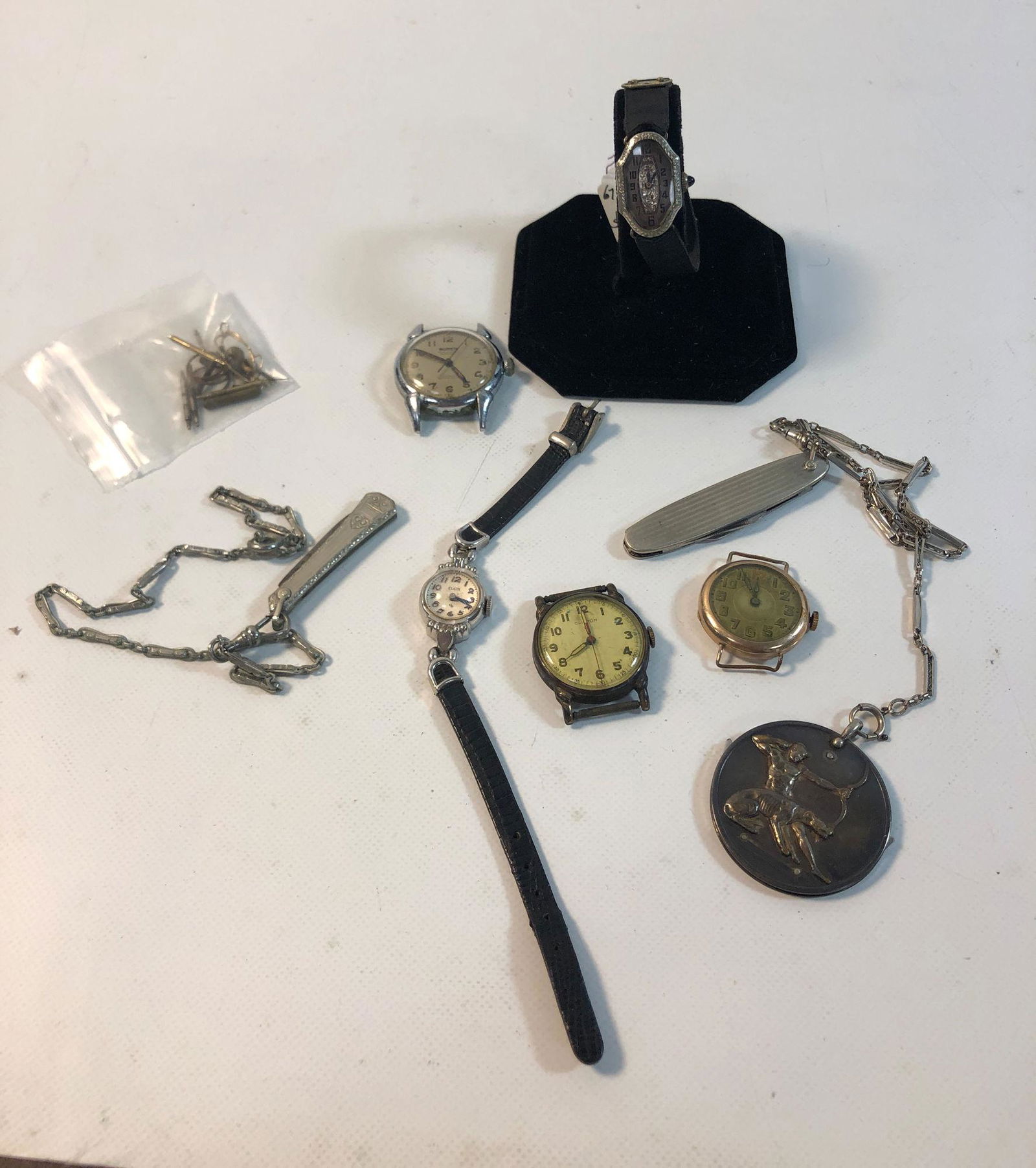 LOT OF WATCHES WATCH FACES PARTS AND SMALL FOLDING (1 of 10)