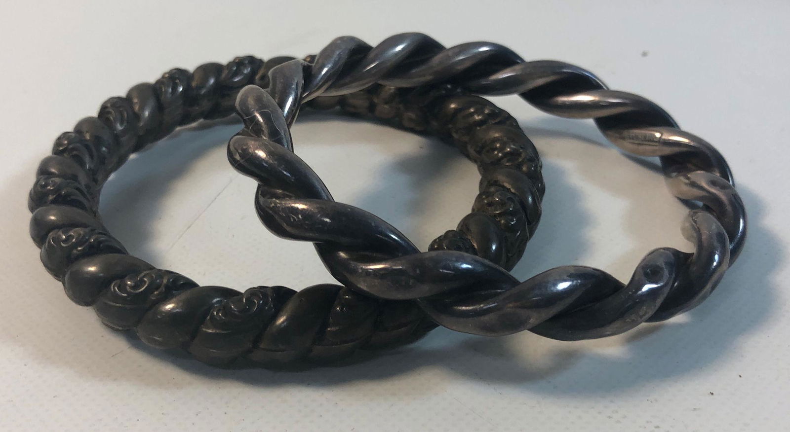 TWO STERLING SILVER BRACELETS (1 of 3)