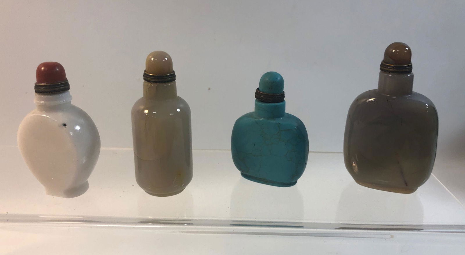 FOUR SMALL PERFUME BOTTLES (1 of 5)