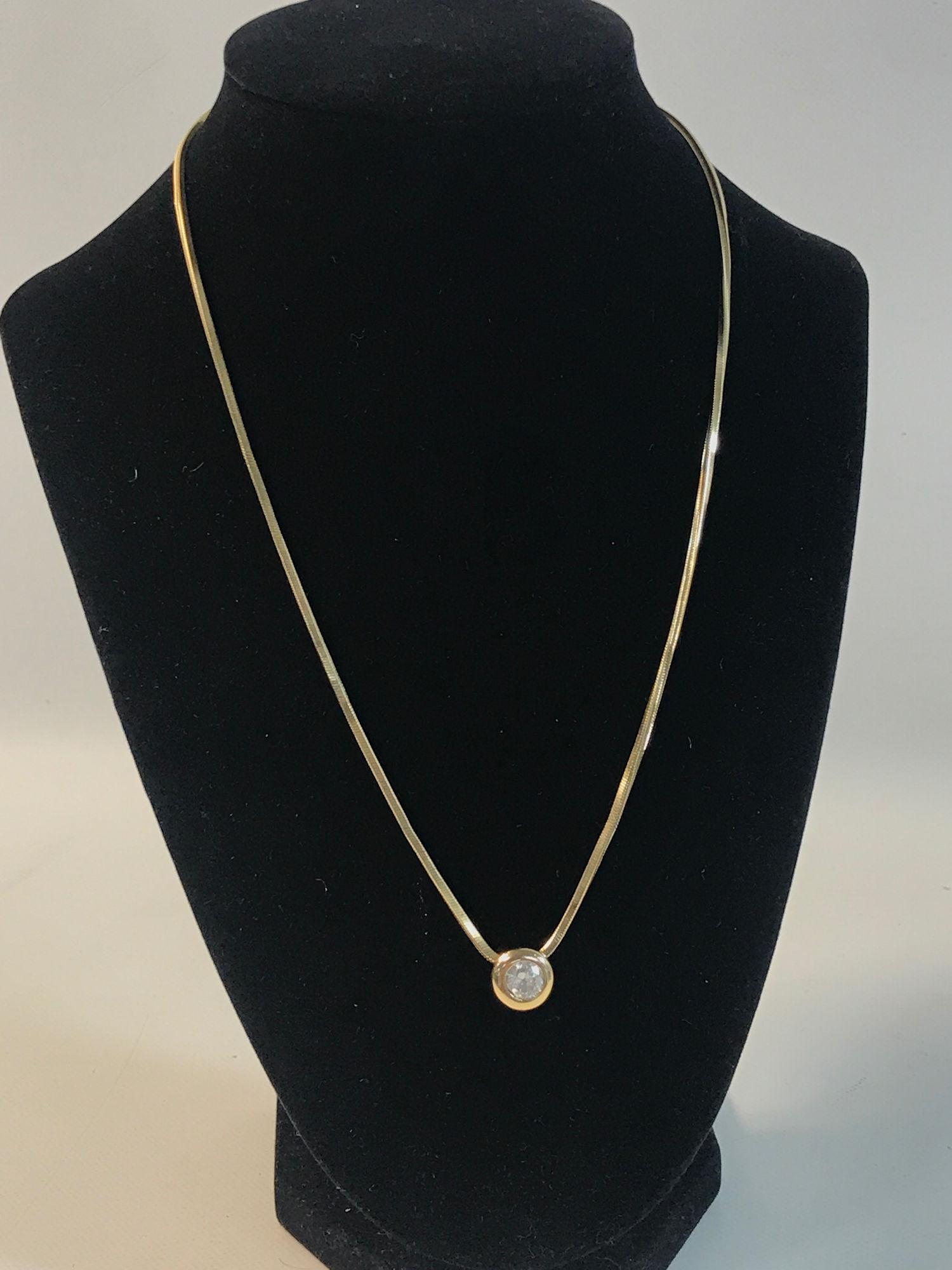 14KT GOLD NECKLACE WITH DIAMOND PENDANT (1 of 7)