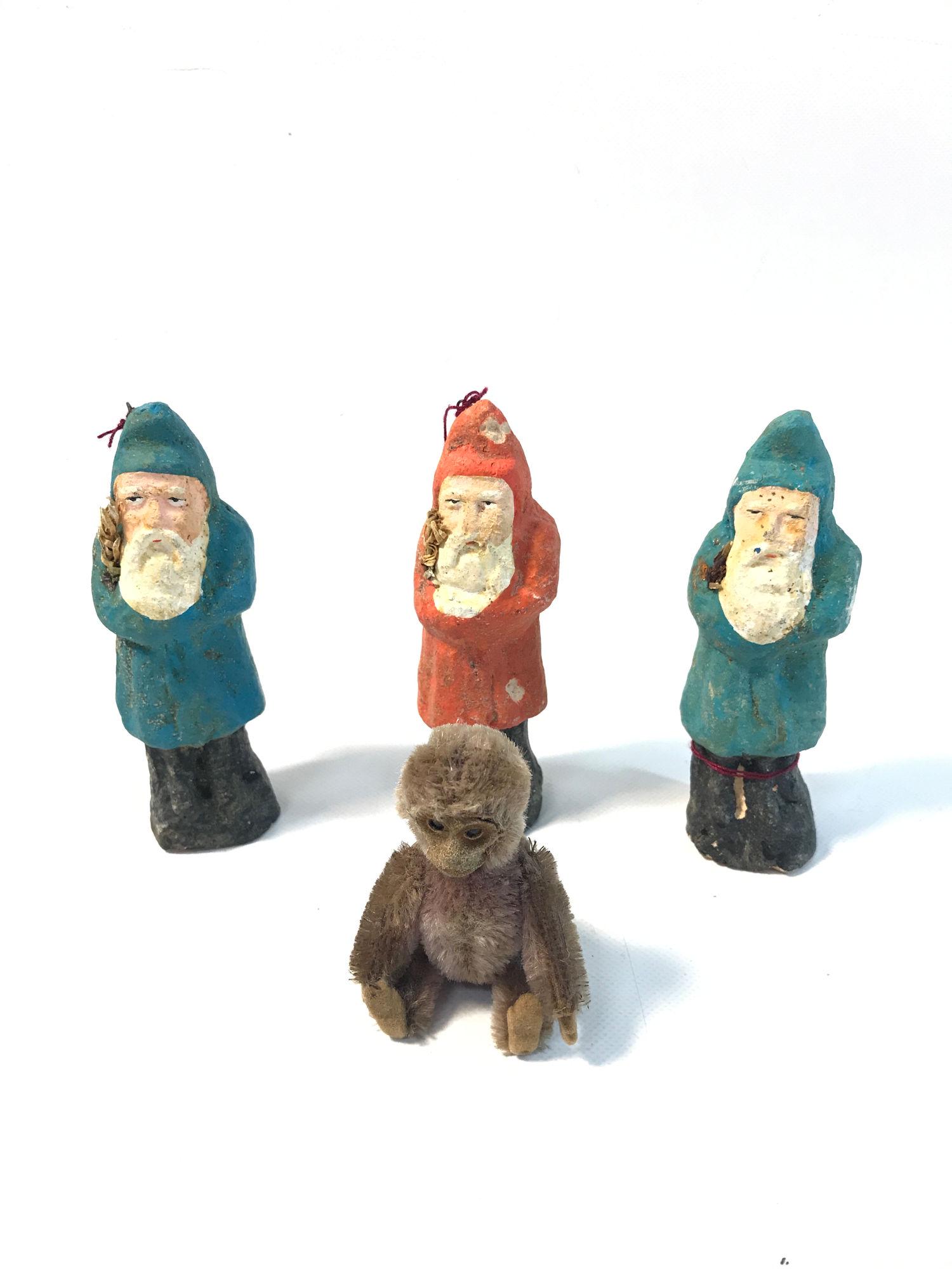 VINTAGE SANTA FIGURINES AND SCHUCO LIPSTICK COMPACT (1 of 5)