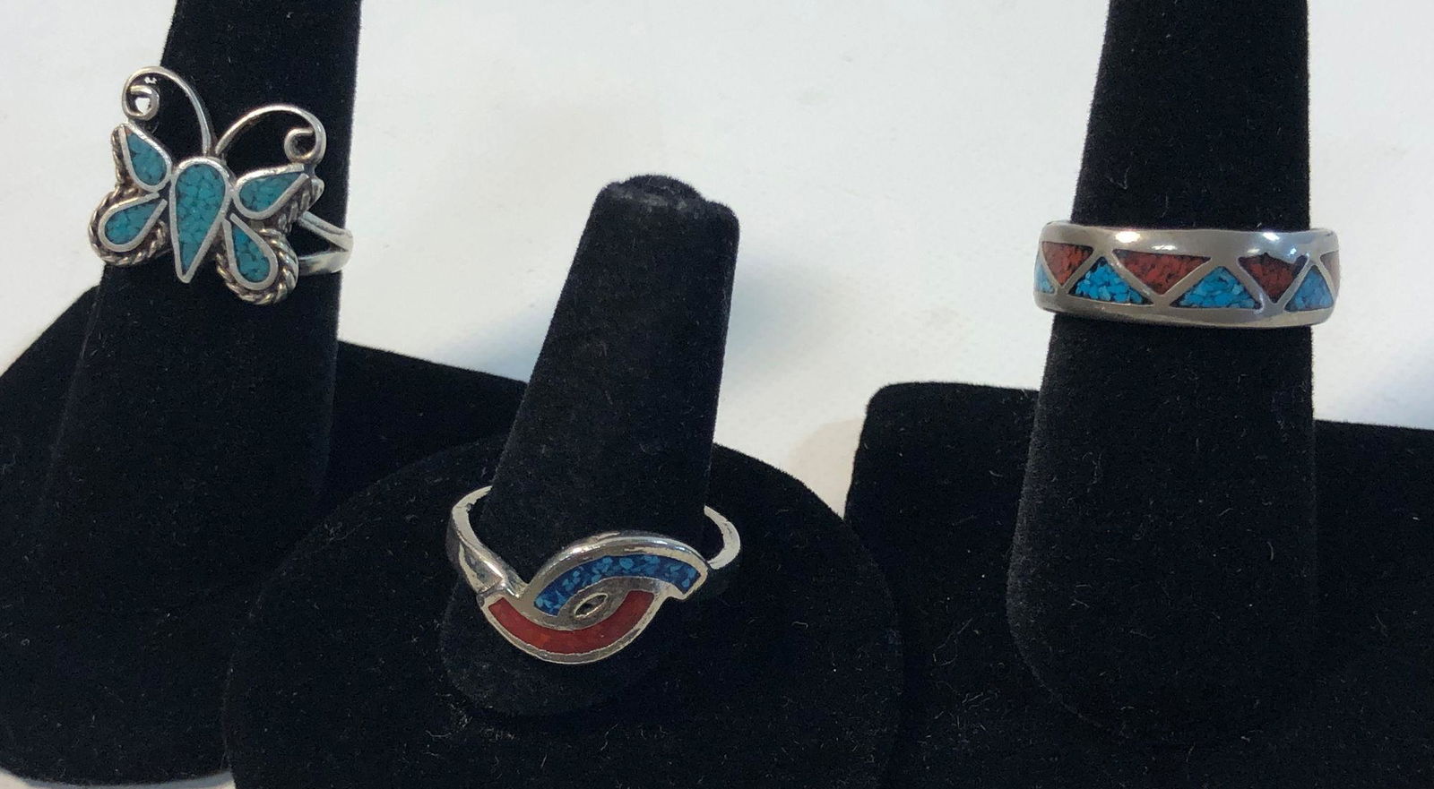 THREE SOUTHWESTERN STYLE RINGS (1 of 6)