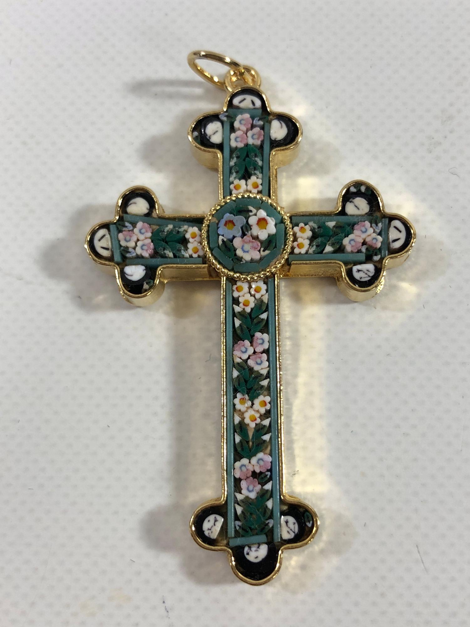 MICRO MOSAIC CROSS PENDANT (1 of 8)