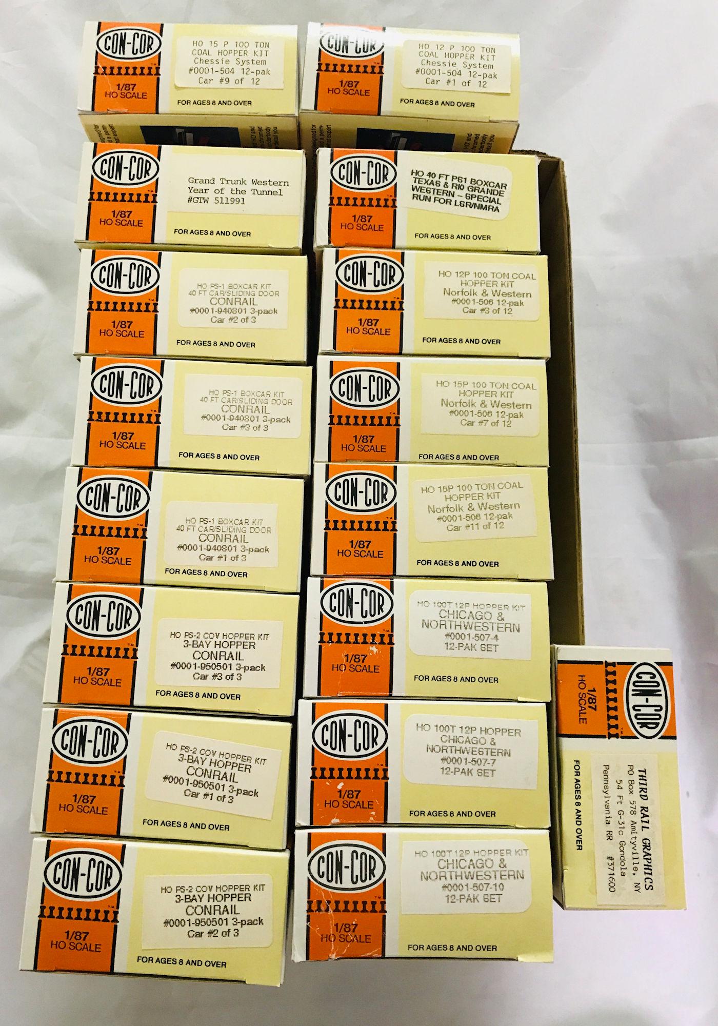 LOT 17 CON-COR HO GAUGE ROLLING STOCK KITS, NIB (1 of 1)