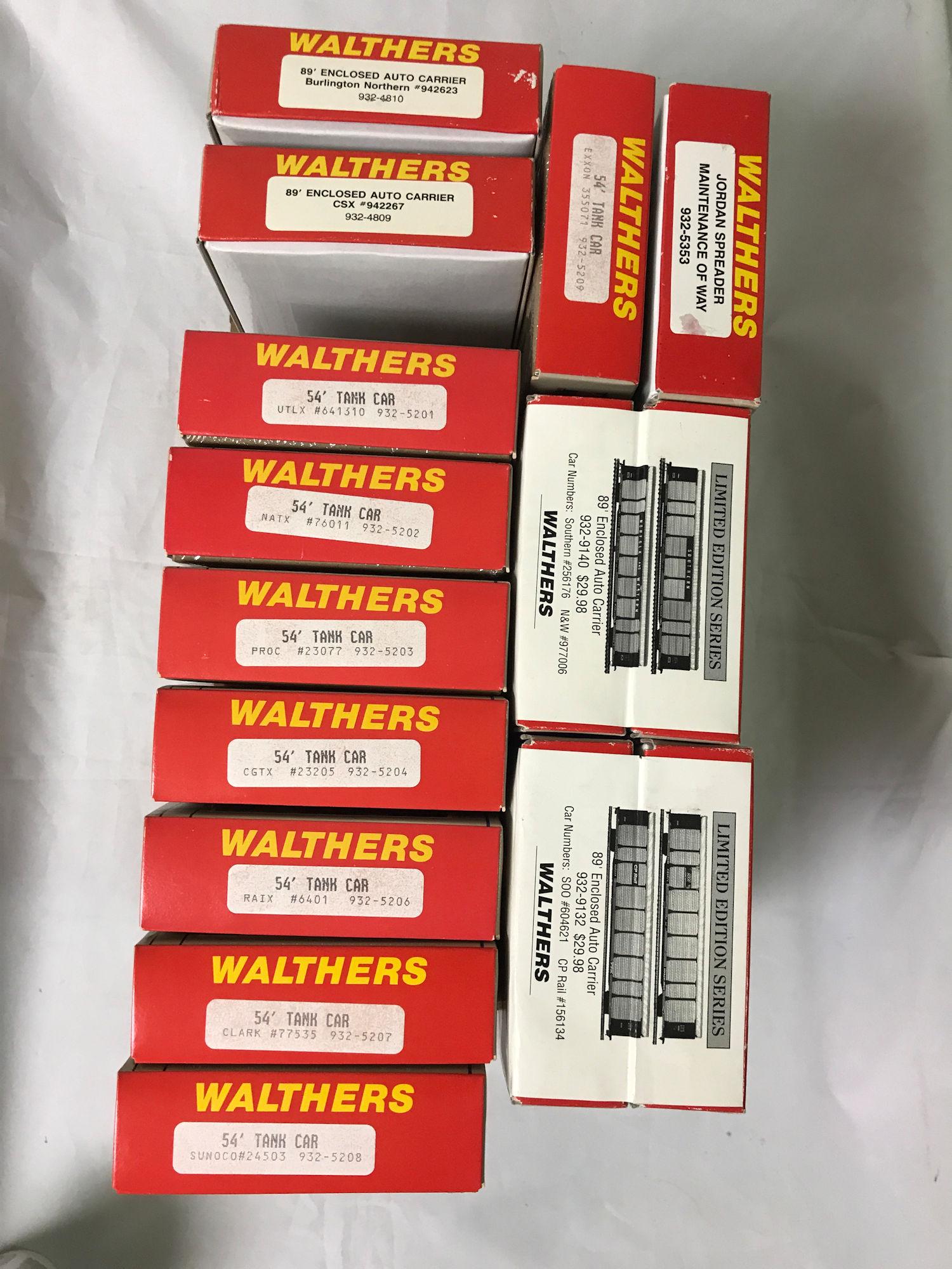 LOT 15 WALTHERS HO GAUGE ROLLING STOCK KITS, NIB (1 of 1)