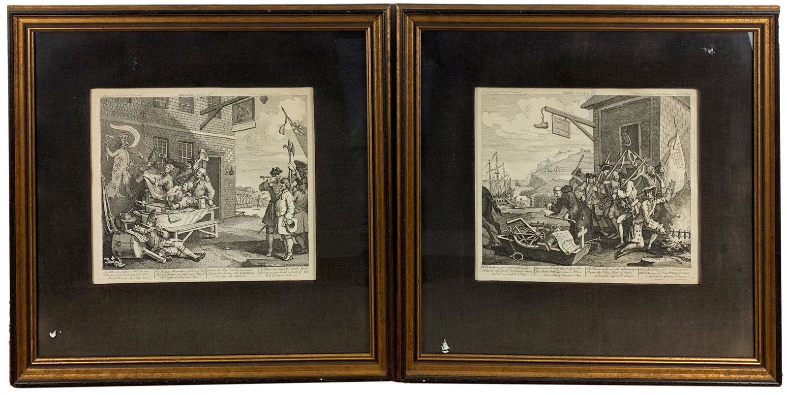 2 WILLIAM HOGARTH (ENGLAND 1697-1764) ENGRAVINGS IN (1 of 5)