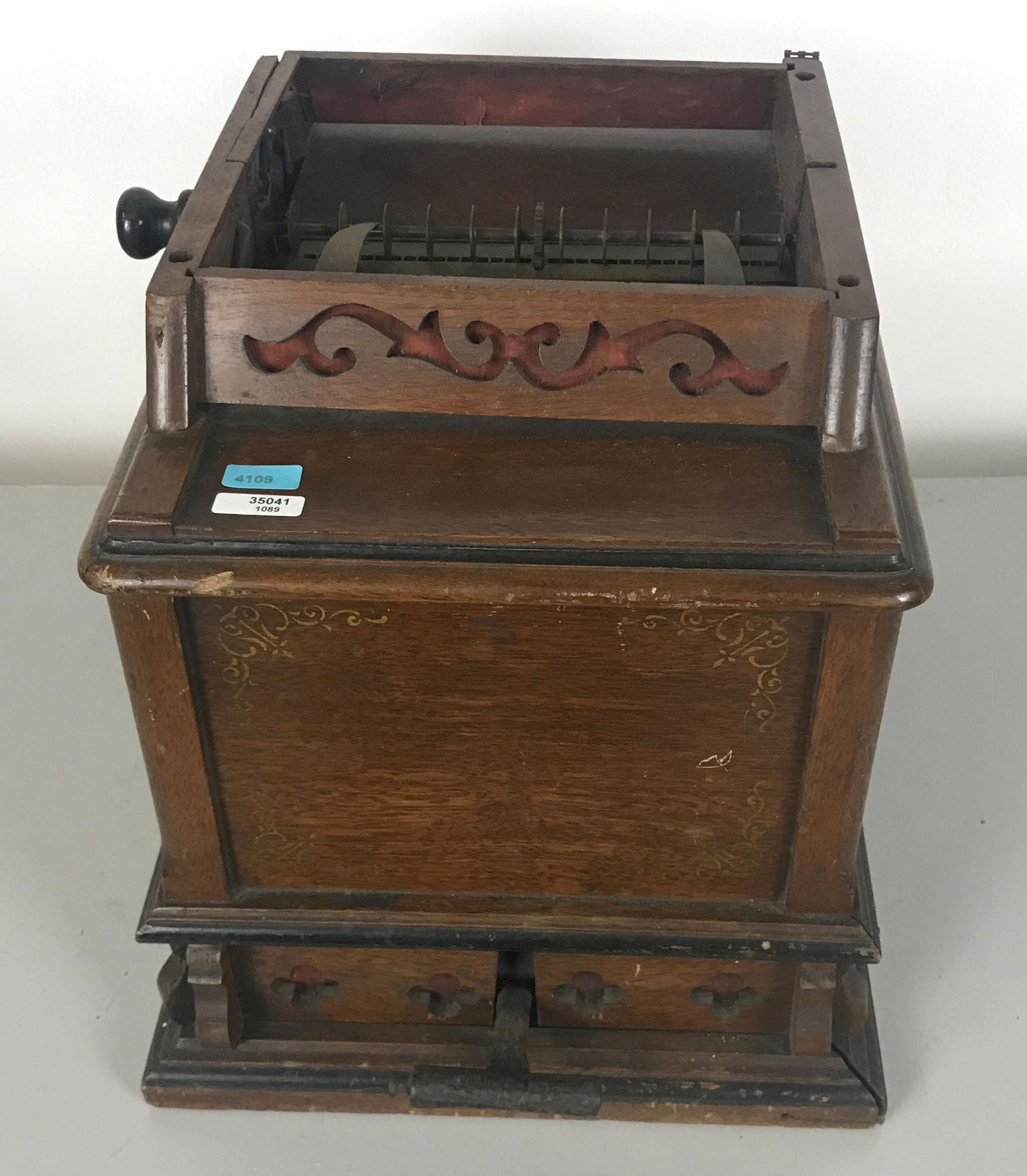 AUTOPHONE WALNUT MUSIC BOX, DOES NOT PLAY, UNCERTAIN IF (1 of 2)