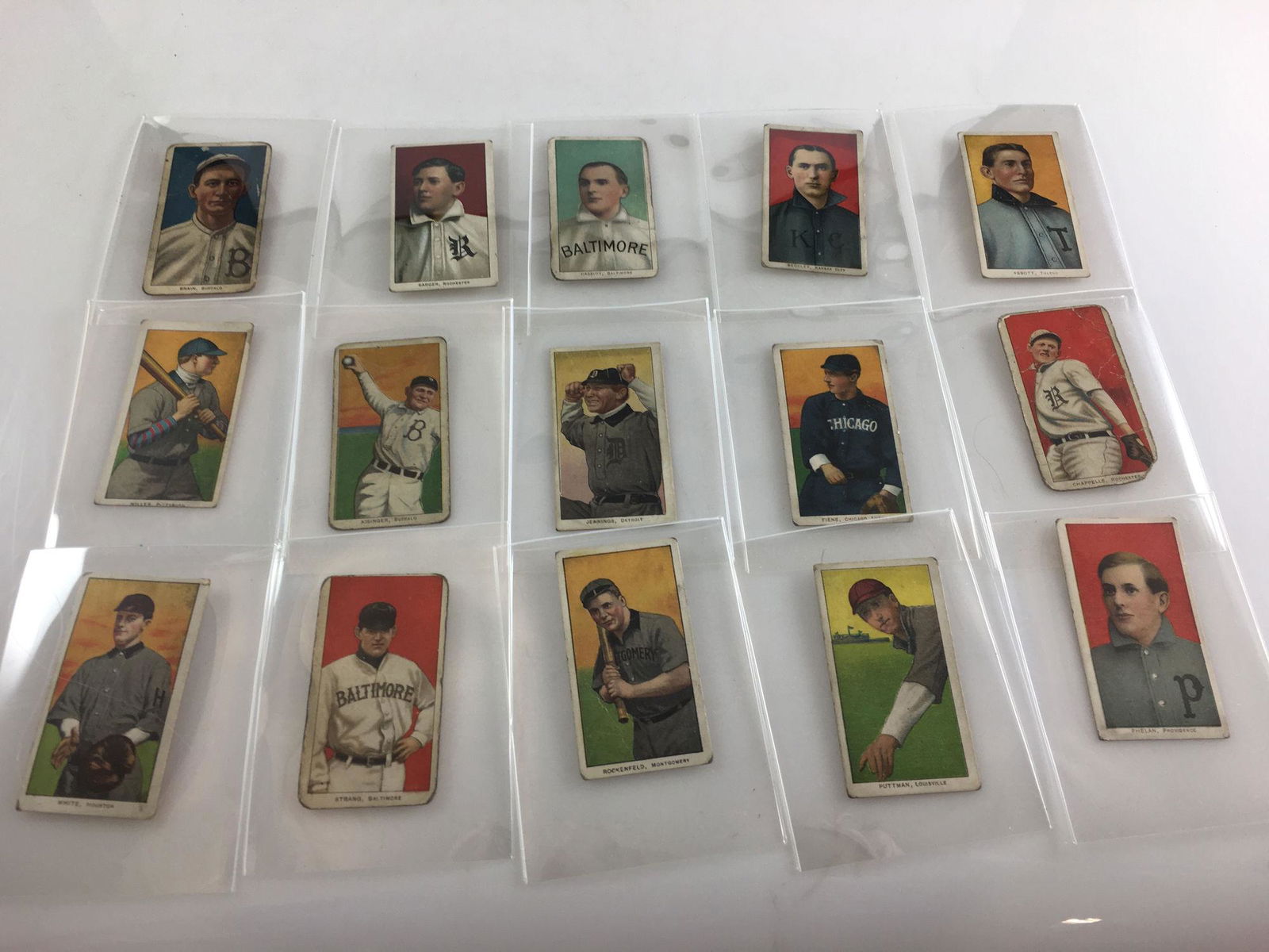 (15) 1909-11 T206 PIEDMONT CIGARETTE BASEBALL CARDS: (1 of 20)