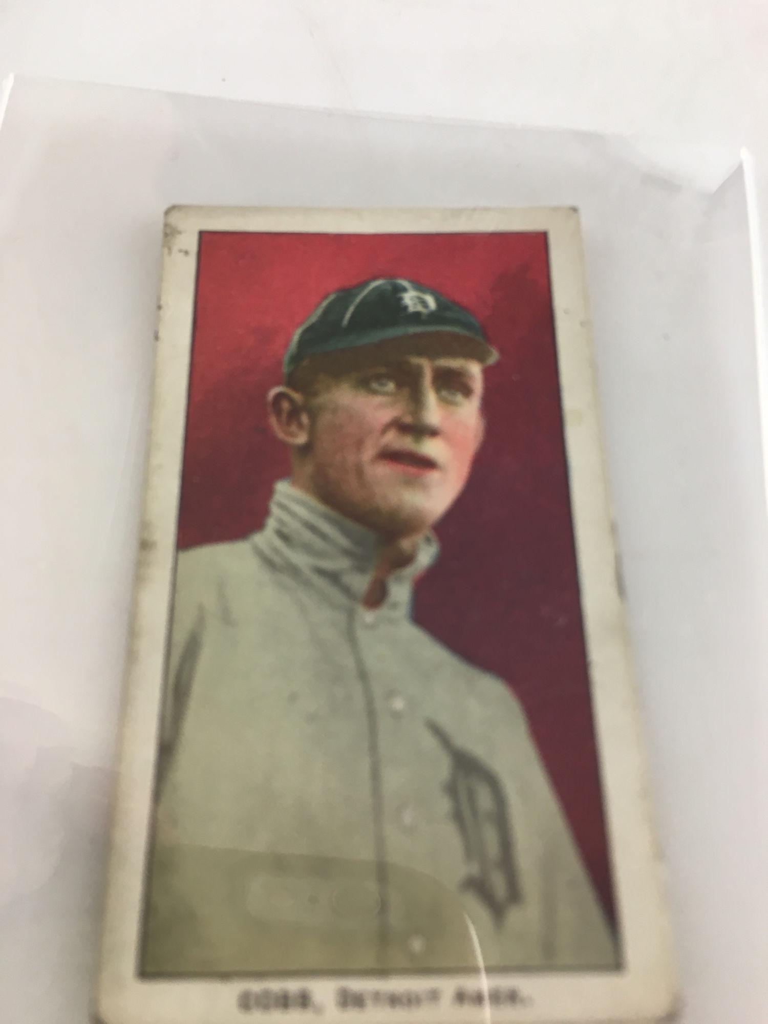 TY COBB, DETROIT AMER. 1909 BASEBALL CARD, E 95 (1 of 2)