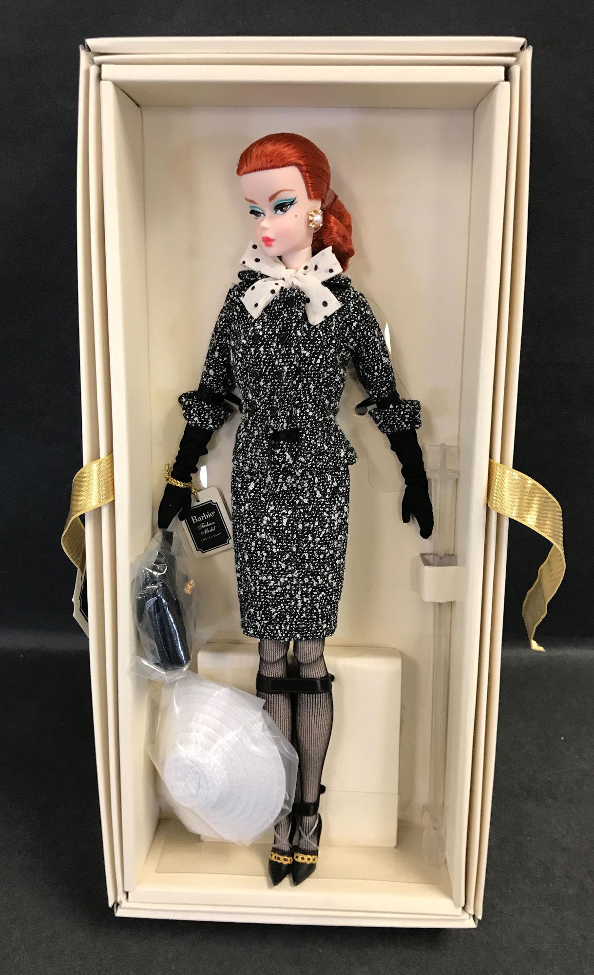 SILKSTONE BARBIE GOLD LABEL COLLECTION "BLACK & WHITE: SILKSTONE BARBIE GOLD LABEL COLLECTION "BLACK & WHITE TWEED SUIT" NRFB. COMES WITH COA