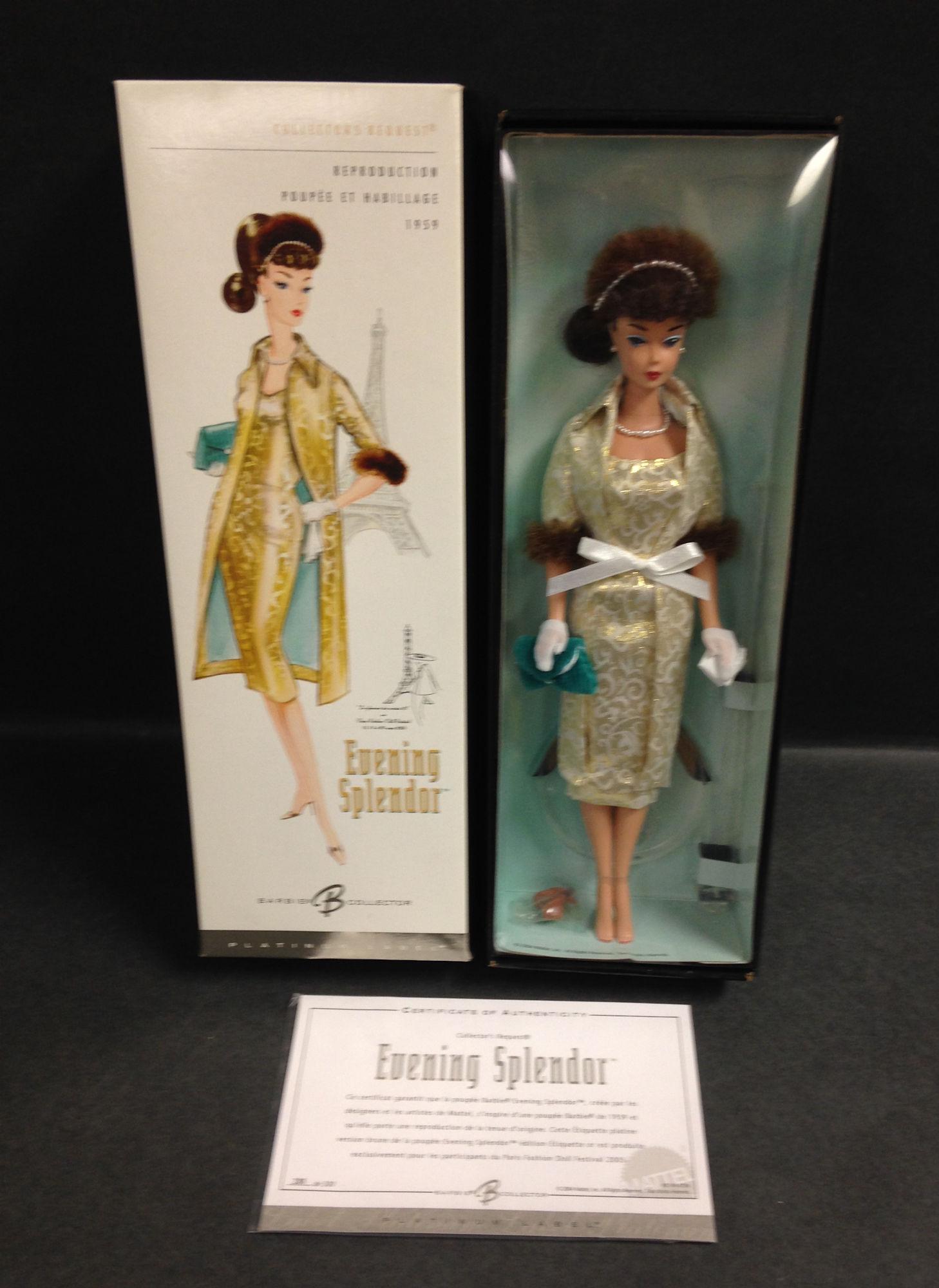 NRFB PLATINUM LABEL BRUNETTE BARBIE REPRODUCTION (1 of 1)