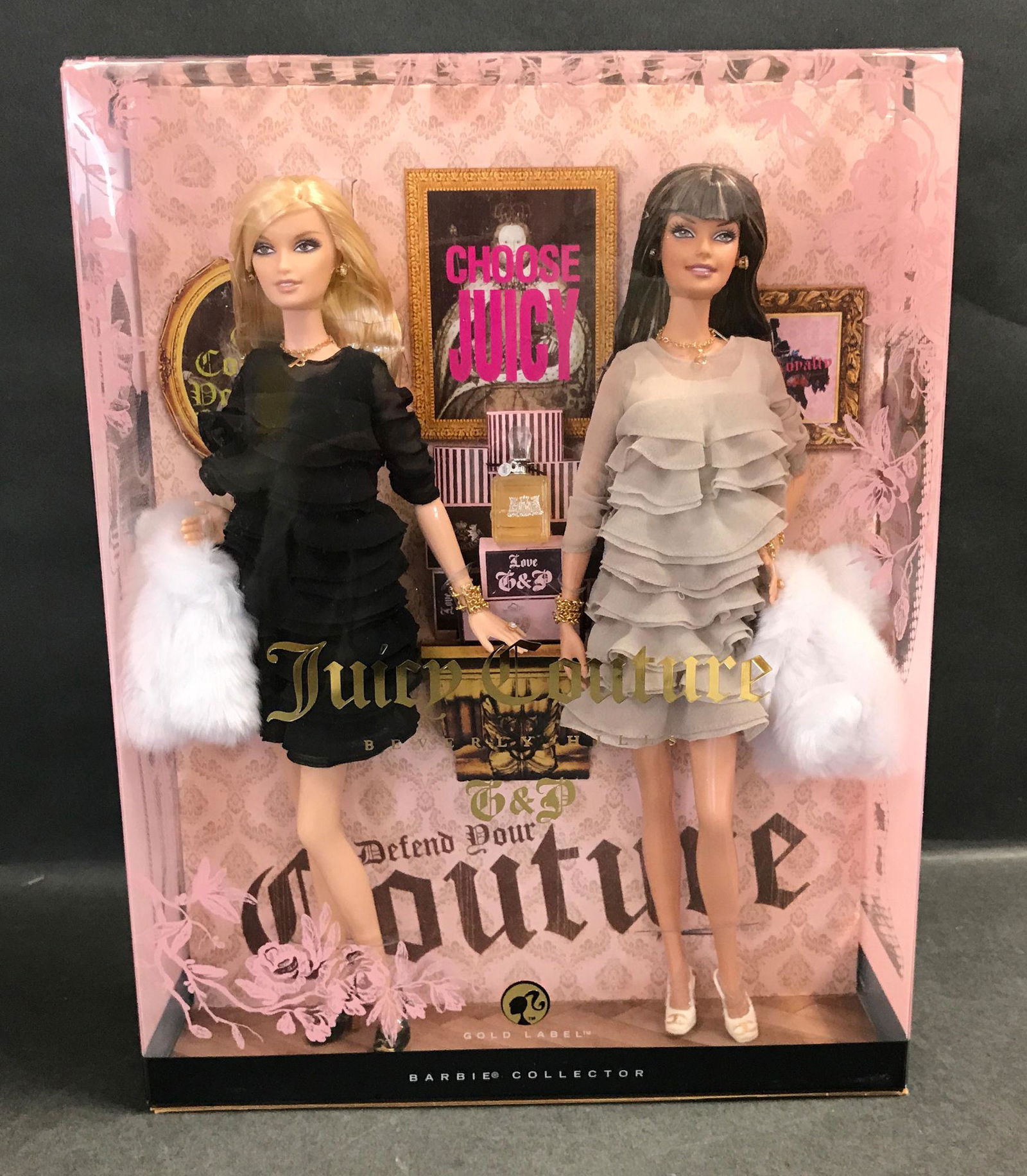 NRFB GOLD LABEL "JUICY COUTURE" BEVERLY HILLS G&P: NRFB GOLD LABEL "JUICY COUTURE" BEVERLY HILLS G&P BARBIE DOLLS.