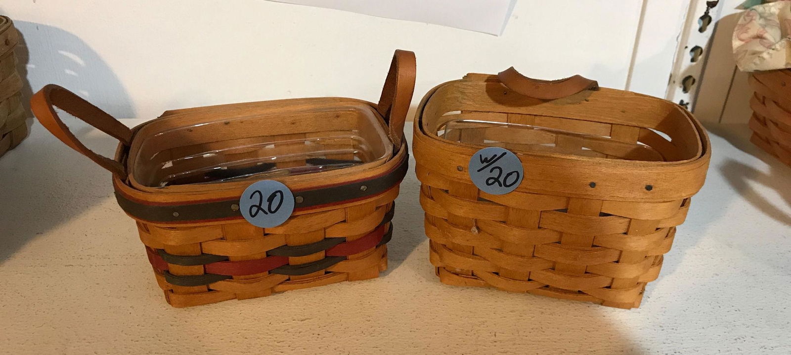 (2) LONGABERGER BASKET AND (1) MINI BASKET WITH UNKNOWN (1 of 2)