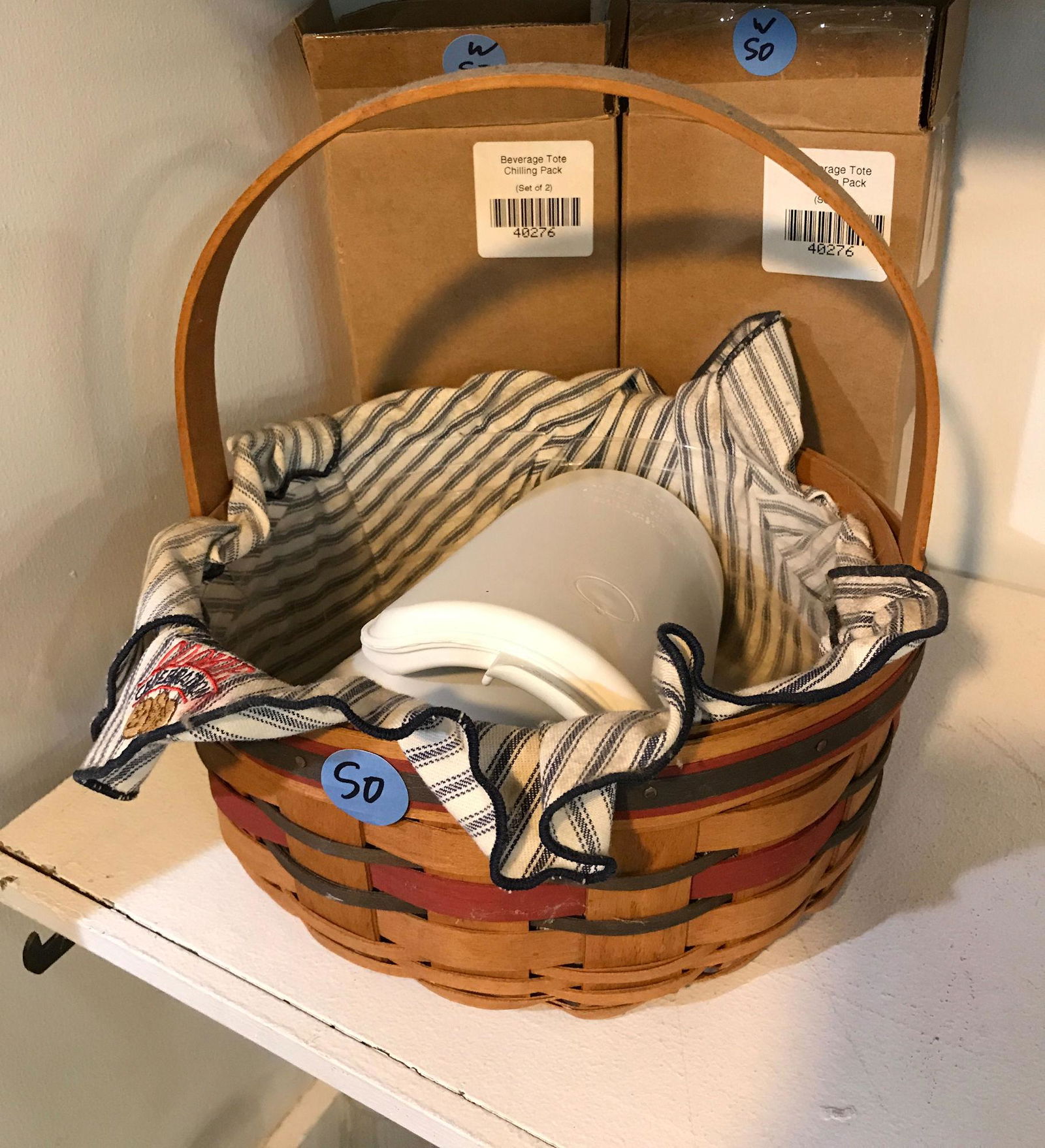 LONGABERGER BASKET AND BEVERAGE TOTE CHILLING PACKS (1 of 1)