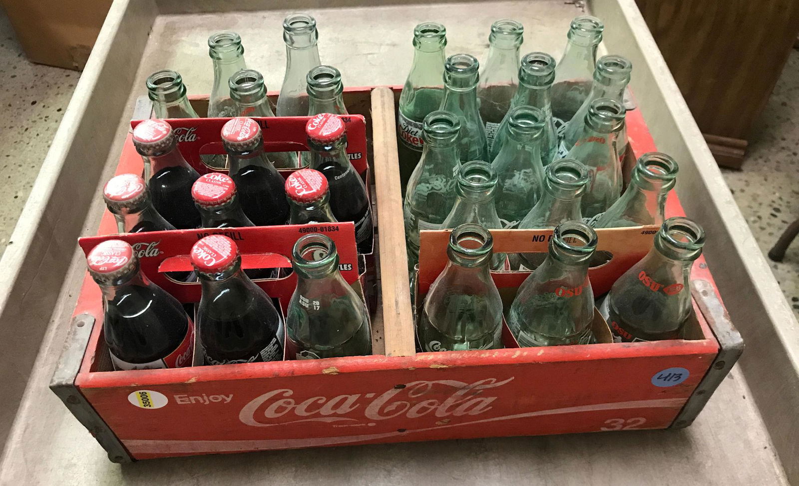 COCA-COLA CRATE INCLUDING BOTTLES (1 of 1)