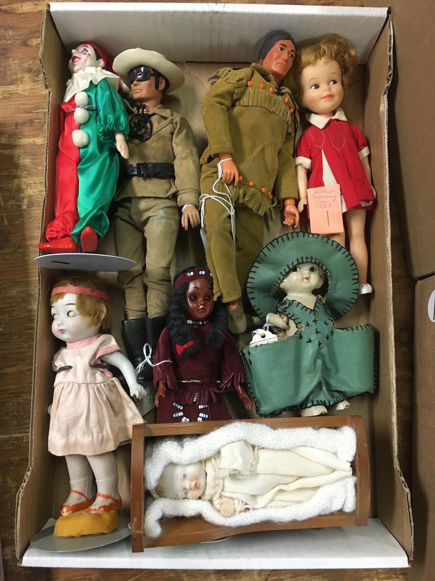 LOT OF SMALL DOLLS INCLUDING LONE RANGER AND PENNY (1 of 1)
