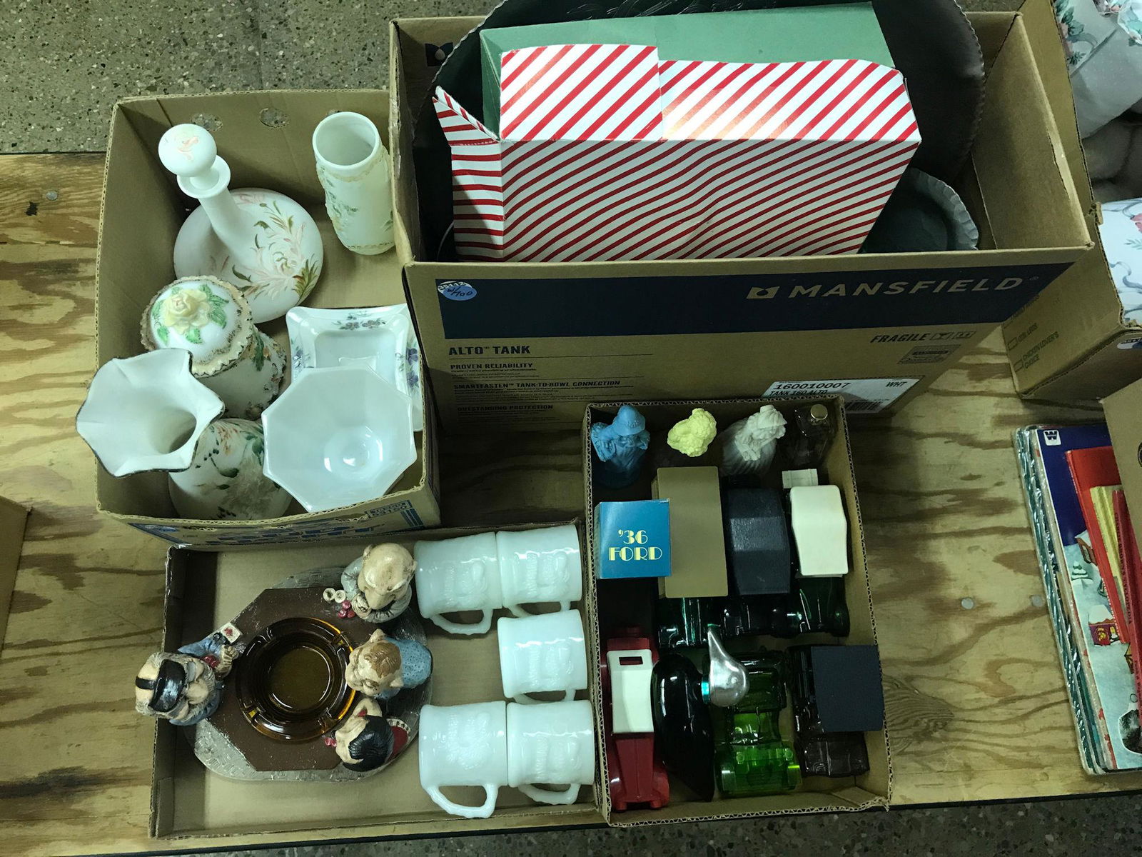 4 LOTS INCLUDING AVON BOTTLES, HAMMERED ALUMINUM, (1 of 5)