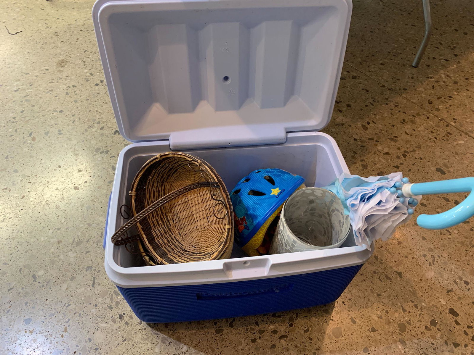 COOLER WITH MISC.: COOLER WITH MISC.