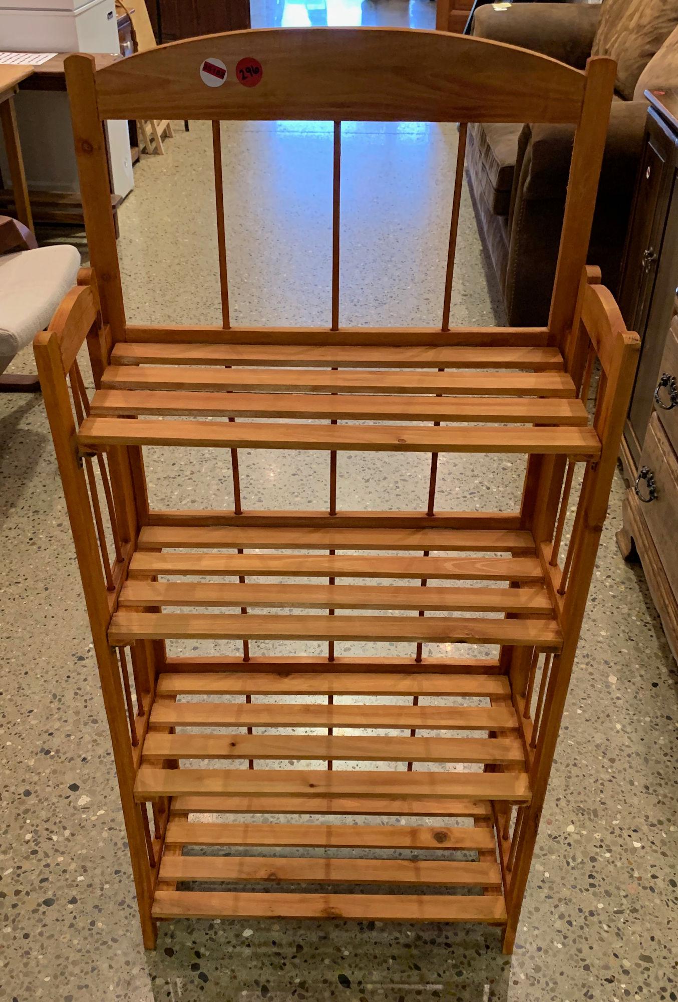 WOODEN FOLDING 4 SHELF STAND (1 of 2)