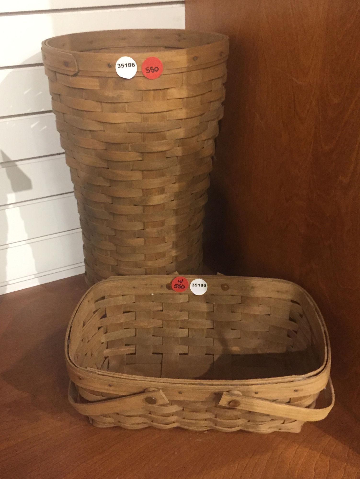2 LONGABERGER BASKETS INCLUDING UMBRELLA HOLDER (1 of 1)