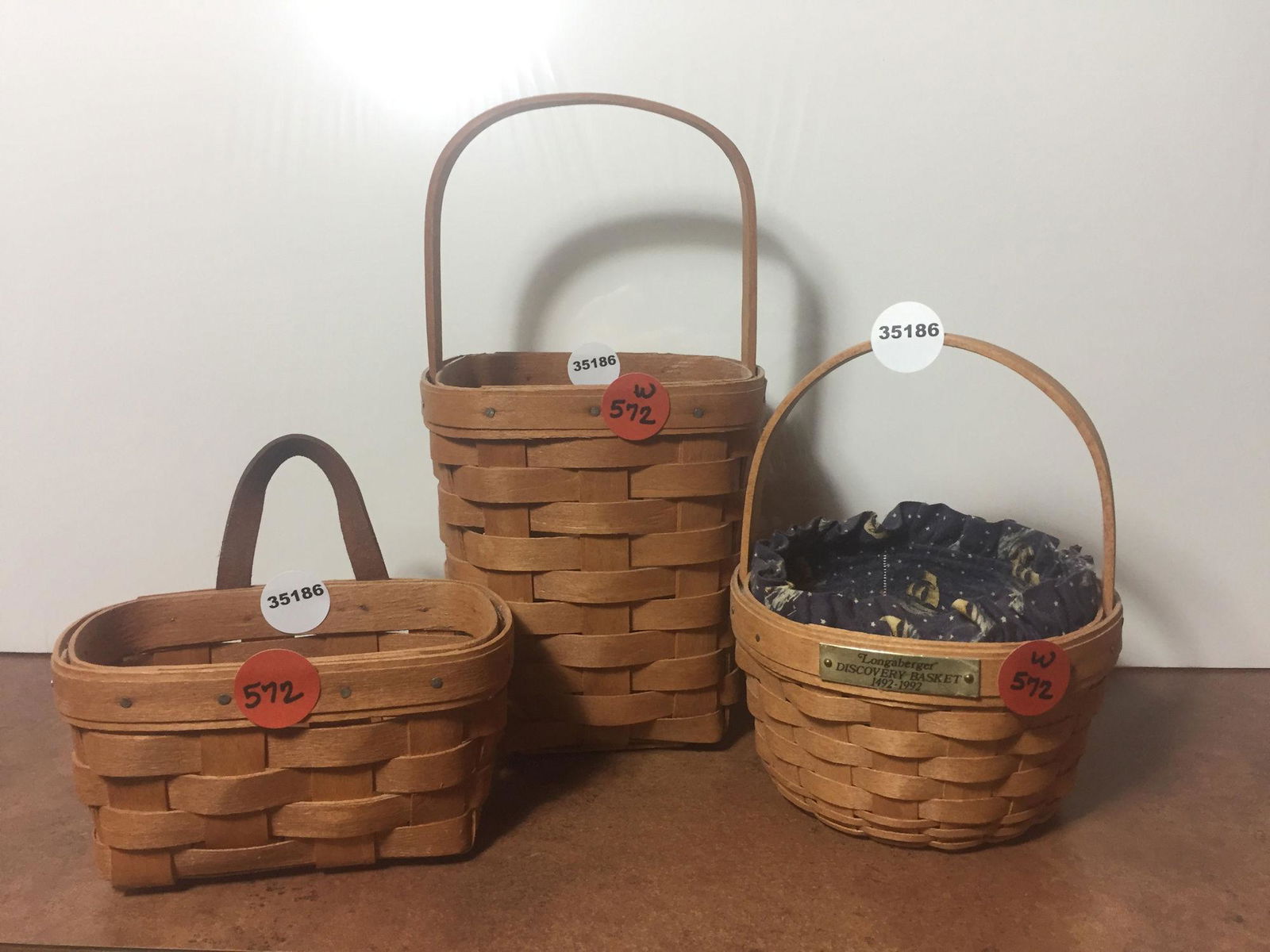 3 LONGABERGER BASKETS INCLUDING DISCOVERY 1492- 1992 (1 of 4)