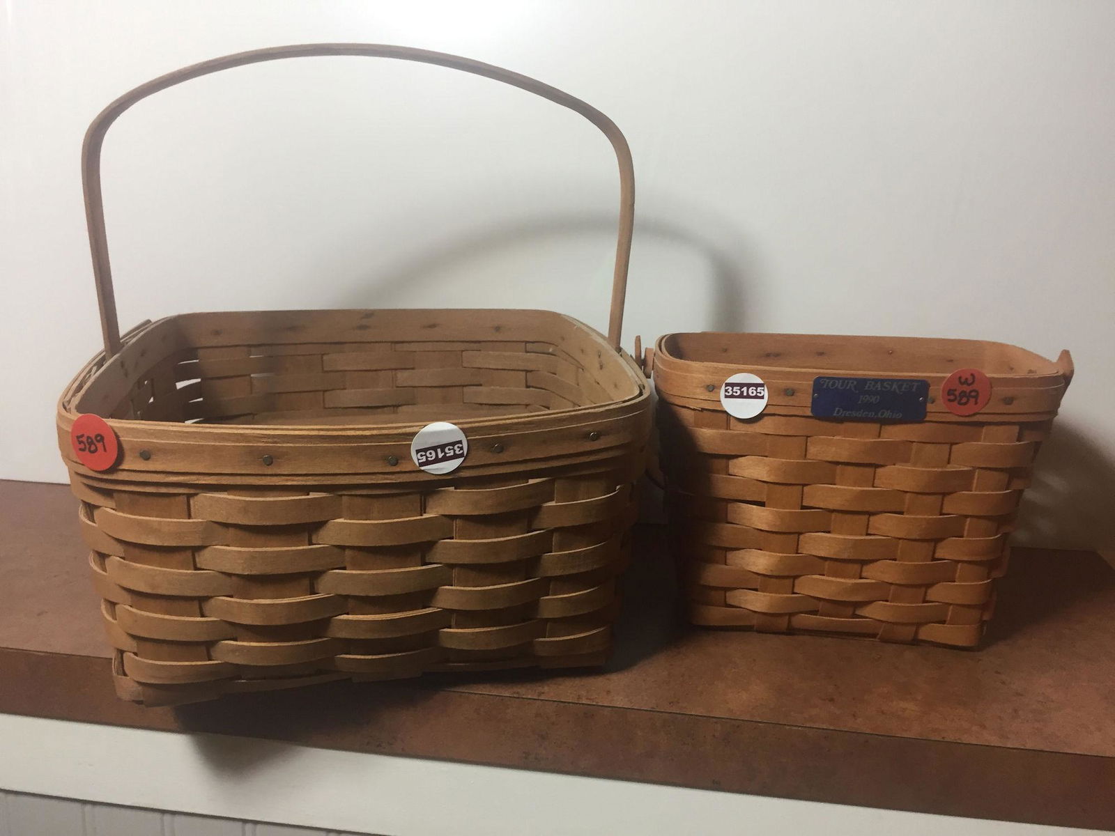2 LONGABERGER BASKETS INCLUDING TOUR BASKET 1990 (1 of 3)