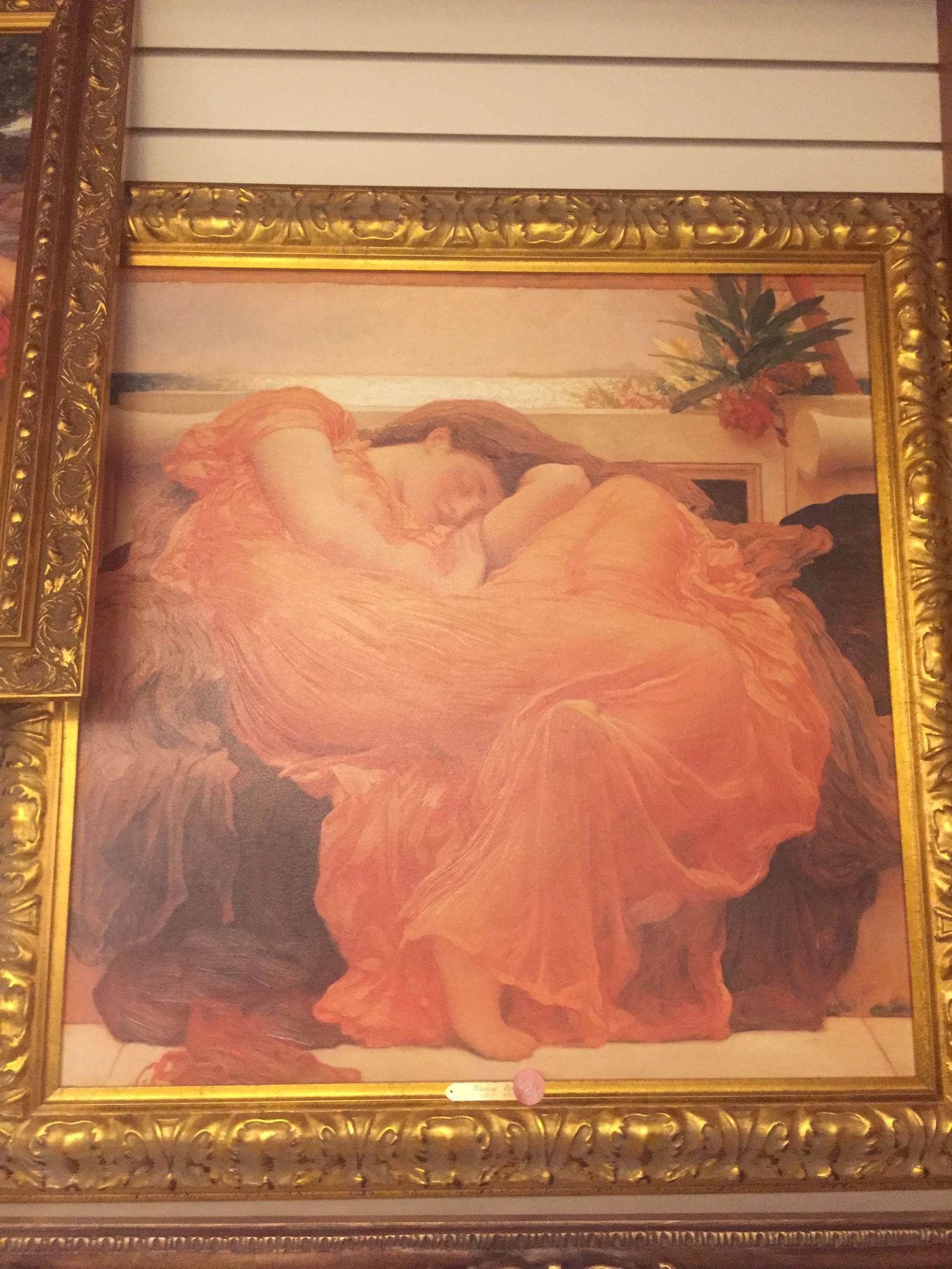 FREDERICK LEIGHTON PRINT OF PINK DRESS LADY (1 of 2)