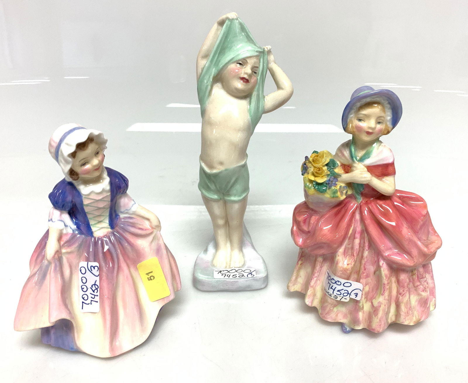 3 ROYAL DOULTON FIGURINES "TO BED" "CISSIE" "DINKY DO": 3 ROYAL DOULTON FIGURINES "TO BED" "CISSIE" "DINKY DO" 4" - 6" TALL