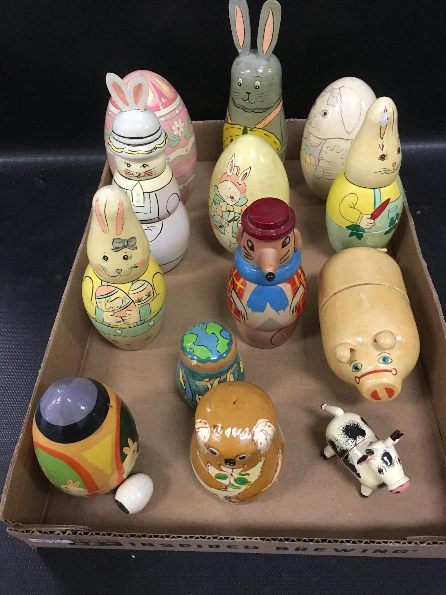 BOX LOT NESTING DOLLS INCLUDING EASTER: BOX LOT NESTING DOLLS INCLUDING EASTER
